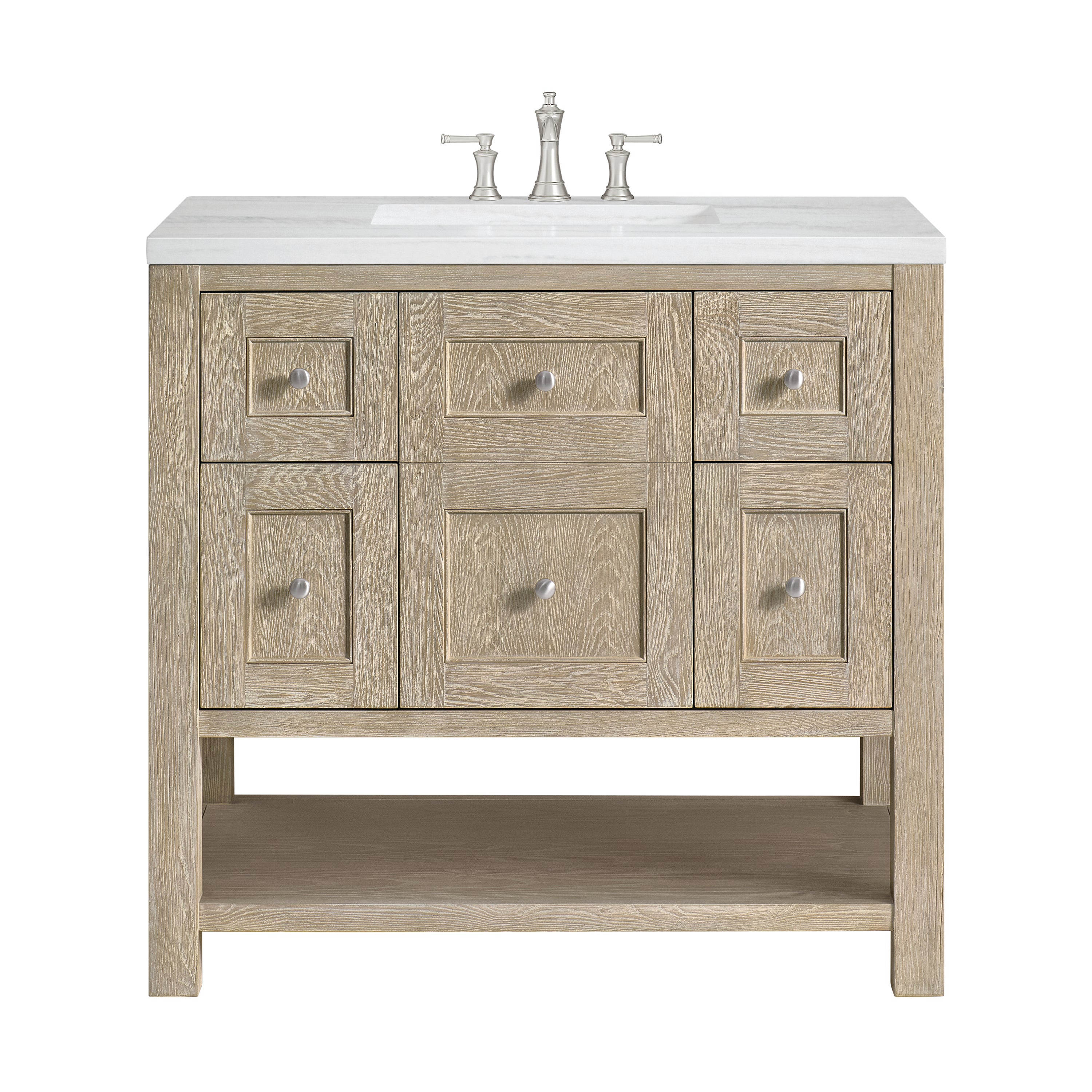 James Martin Breckenridge 36" Single in Whitewashed Oak with 3cm Countertop