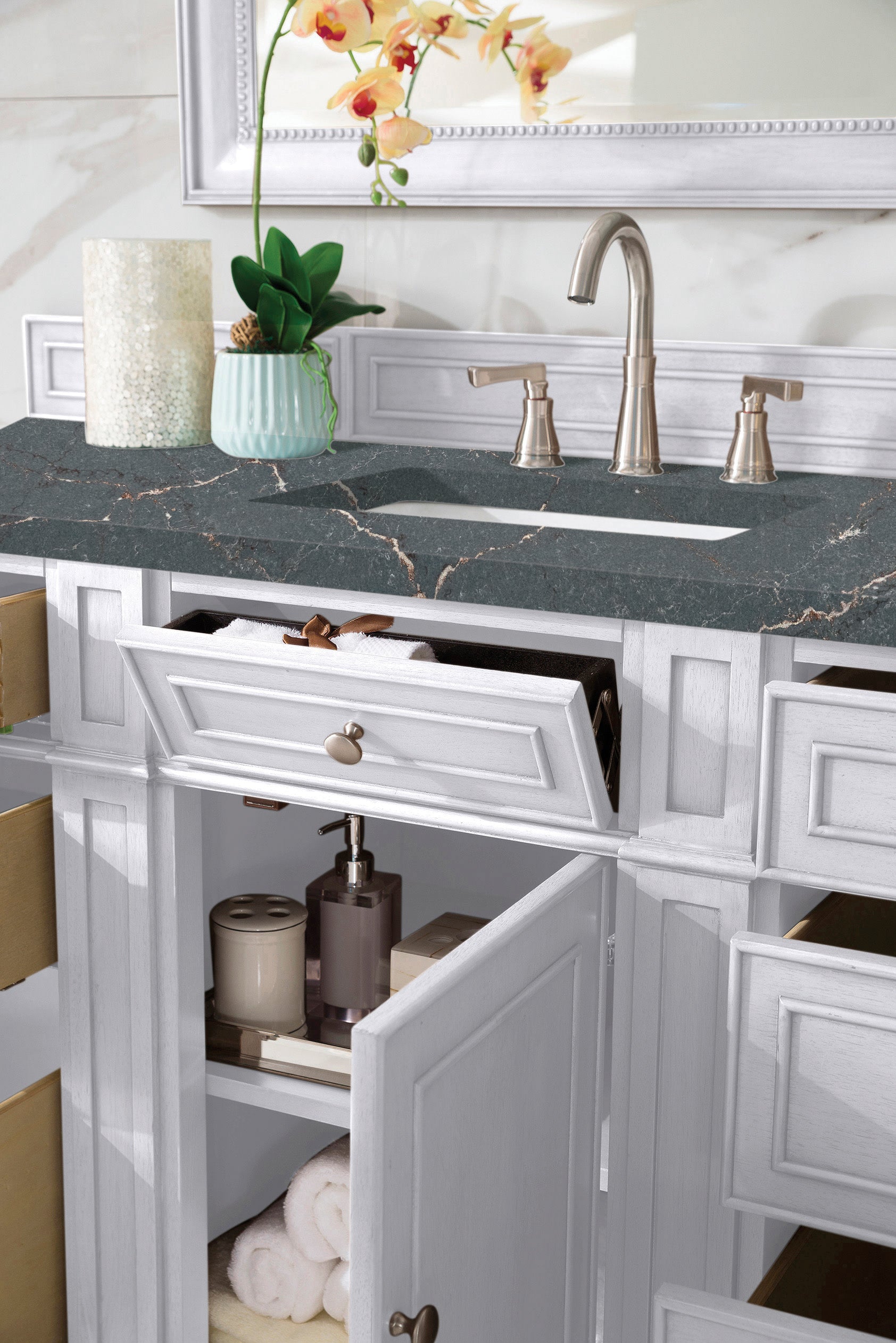 James Martin Bristol 60" Single Vanity in Bright White with 3cm Countertop