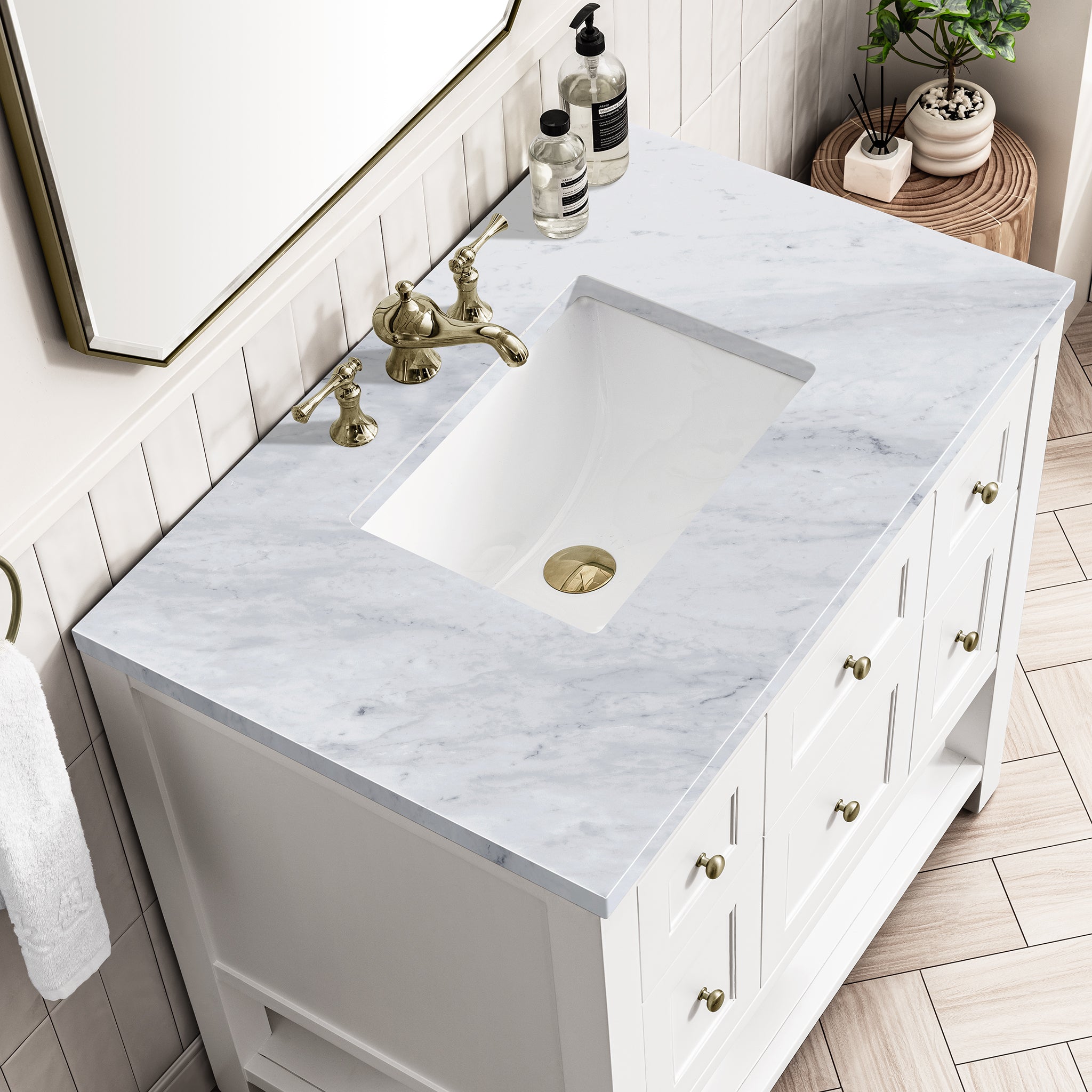 James Martin Breckenridge 36" Single Vanity in Bright White with 3cm Countertop
