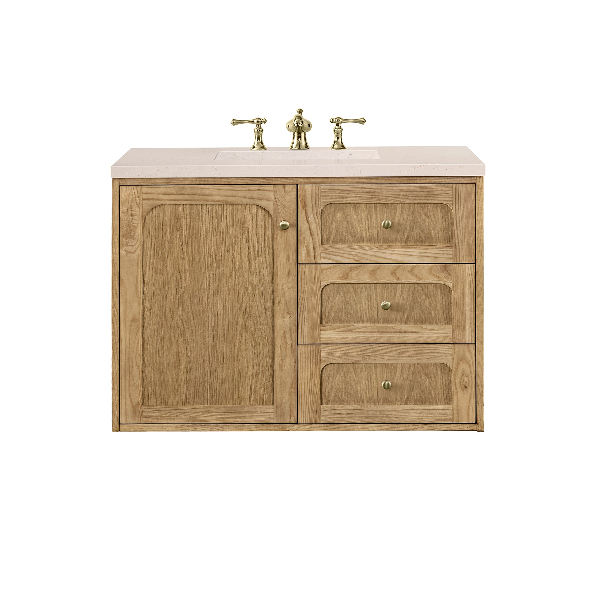James Martin Laurent 36" Single Vanity in Light Natural Oak with 3cm Countertop