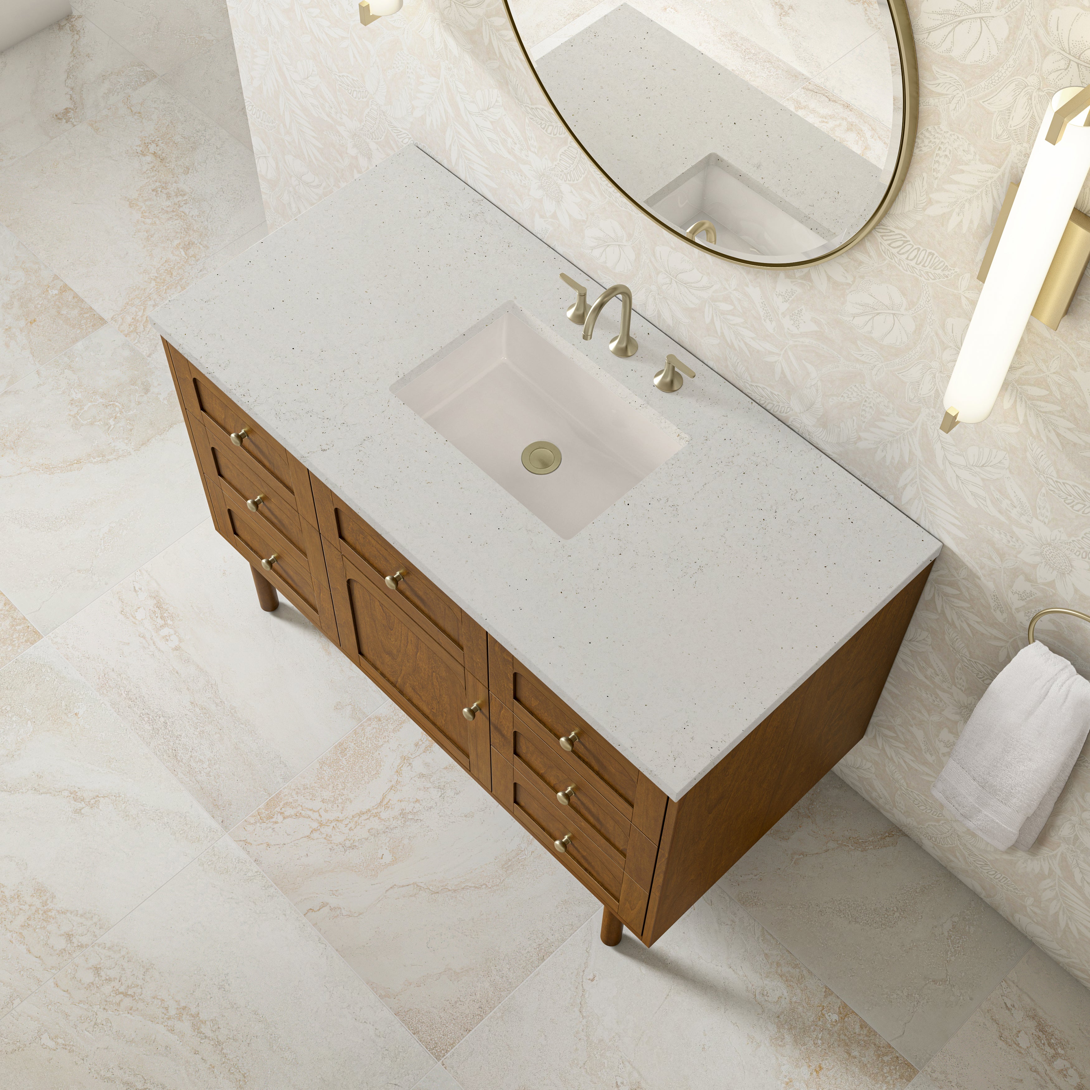 James Martin Laurent 48" Single Vanity in Honey Oak with 3cm Countertop