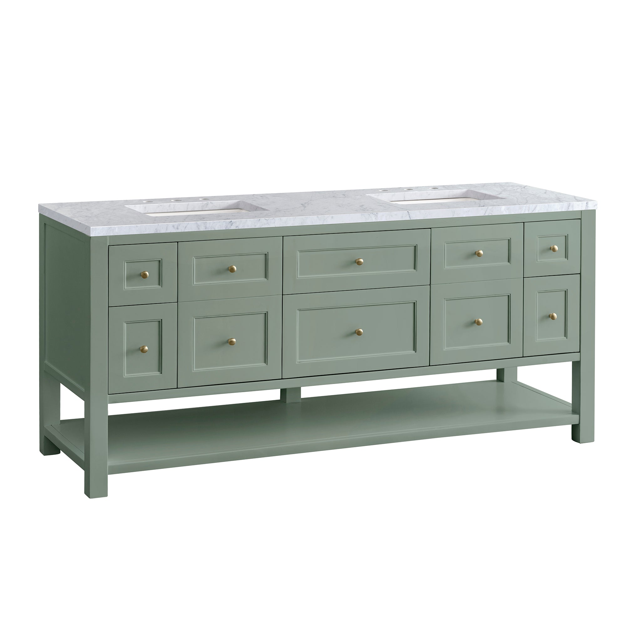 James Martin Breckenridge 72" Double Vanity in Smokey Celadon with 3cm Countertop