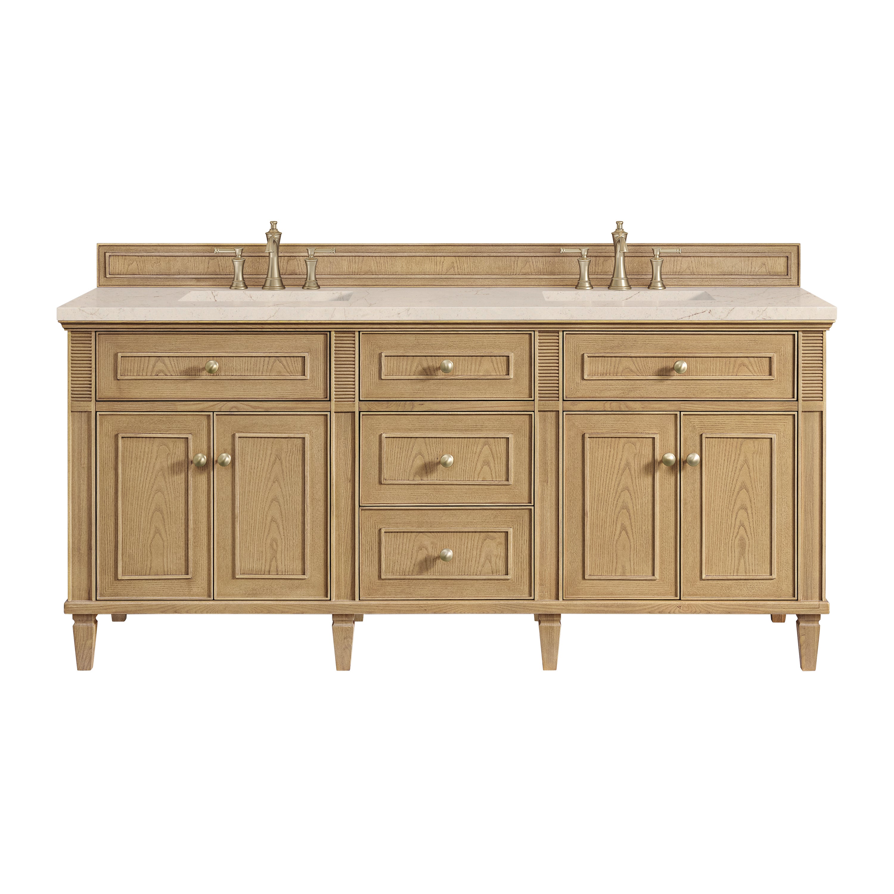 James Martin Lorelai 72" Double Vanity in Light Natural Oak with 3cm Countertop