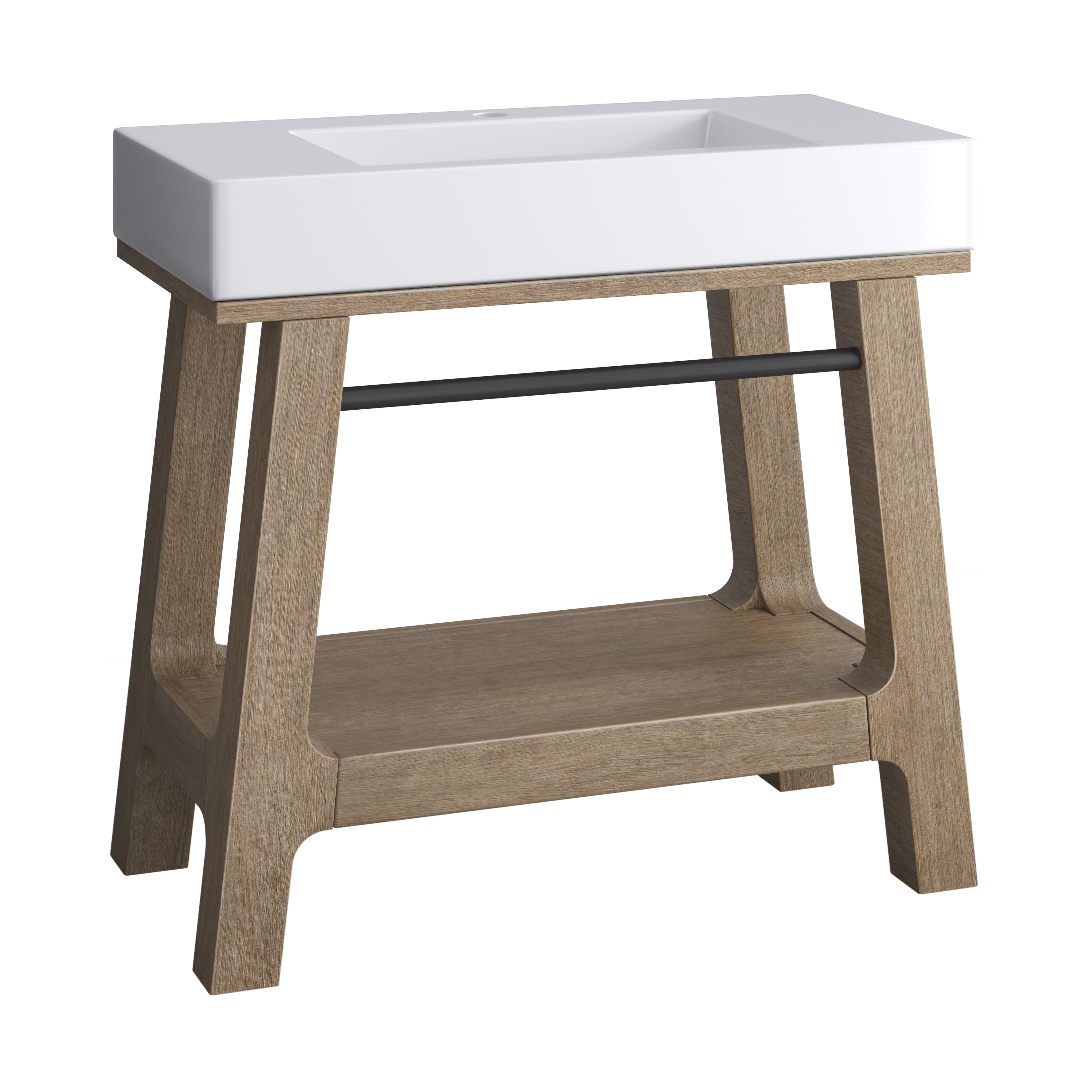 James Martin Auburn 36" Single Weathered Timber Sink Console