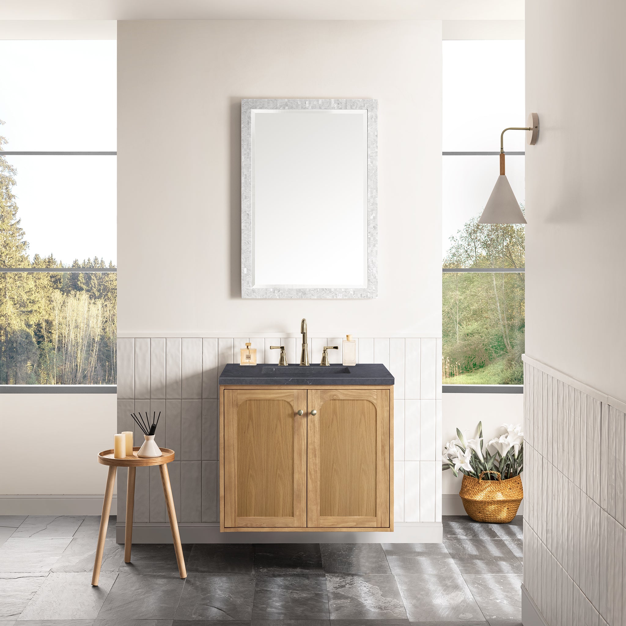 James Martin Laurent 30" Single Vanity in Light Natural Oak with 3cm Countertop