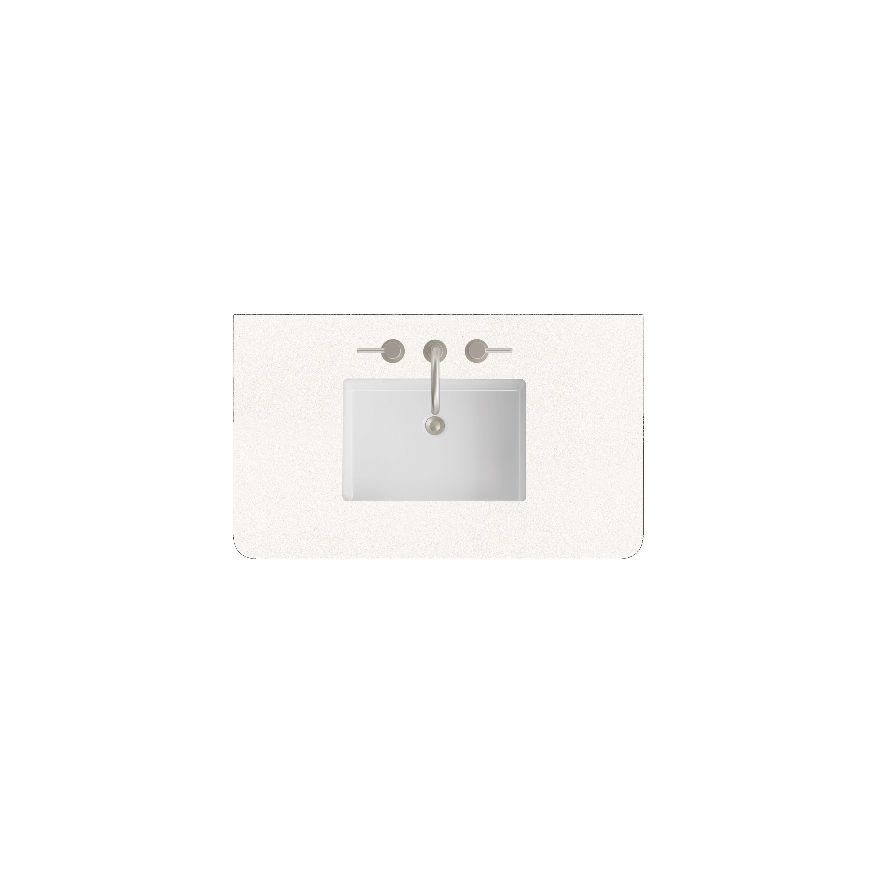 James Martin 36" Single Radius Cut Top with Sink Widespread 3cm