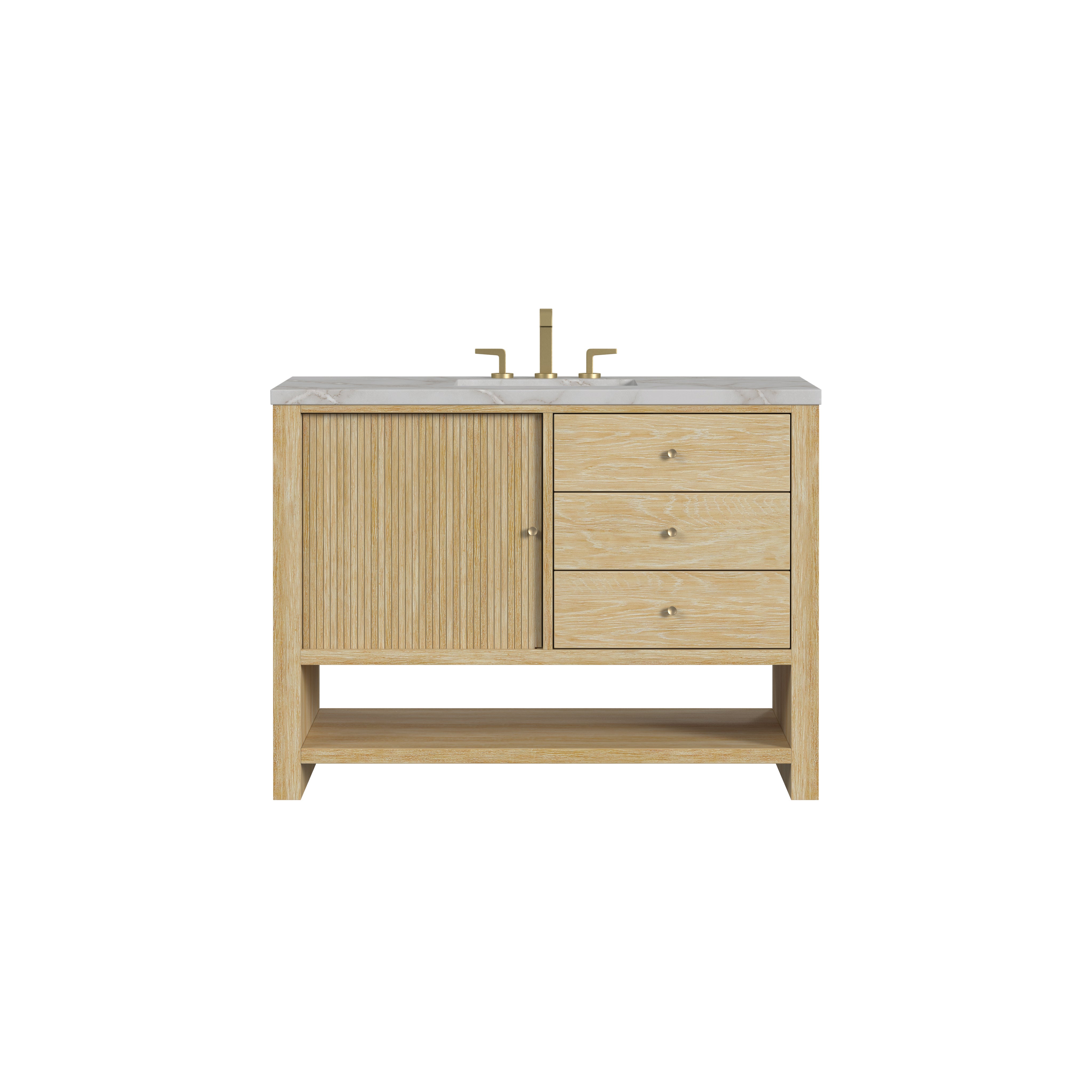 James Martin Marigot 48" Single Vanity in Sunwashed Oak with 3cm Countertop and FreePower Wireless Charger
