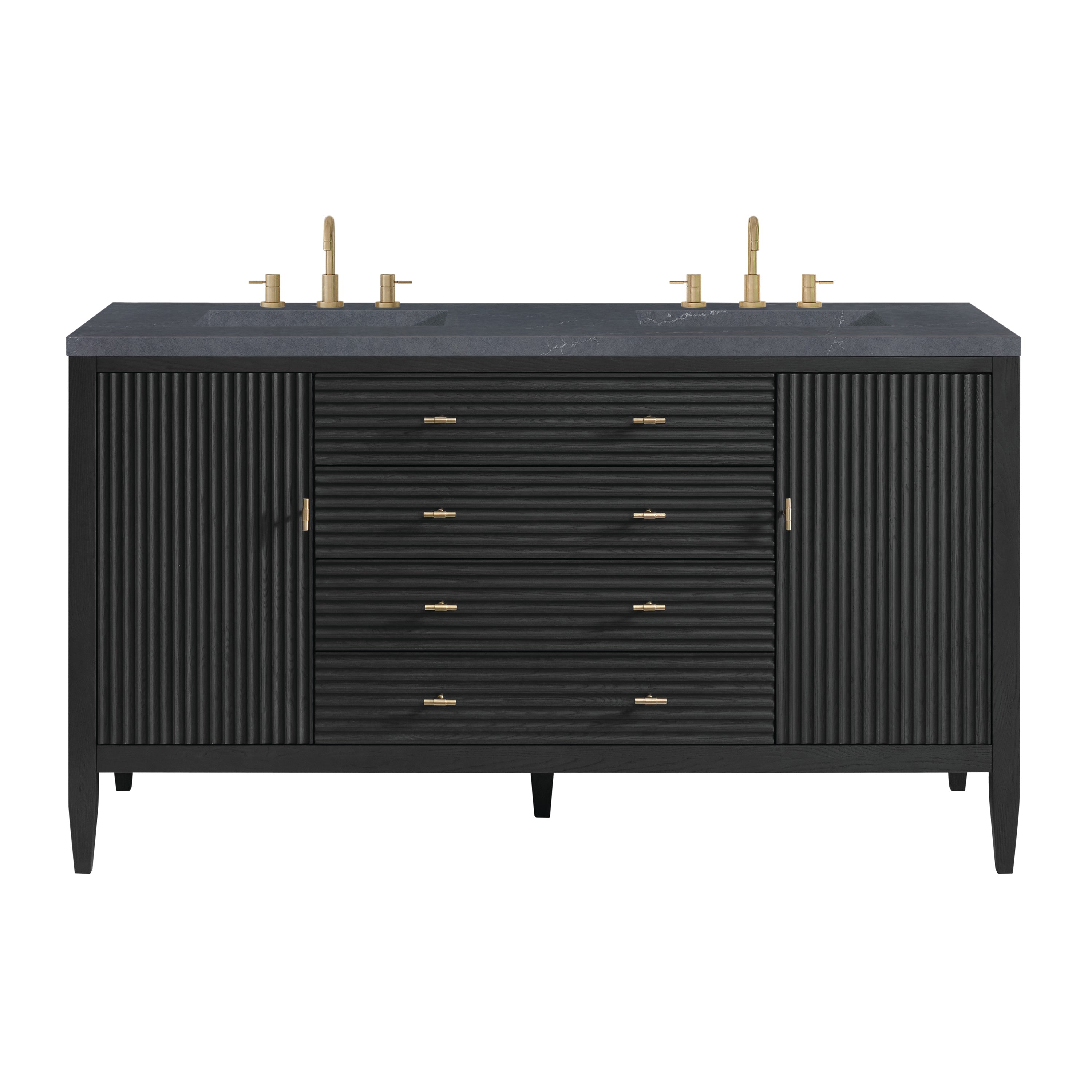 James Martin Myrrin 60" Double Vanity in Carbon Oak with 3cm Countertop