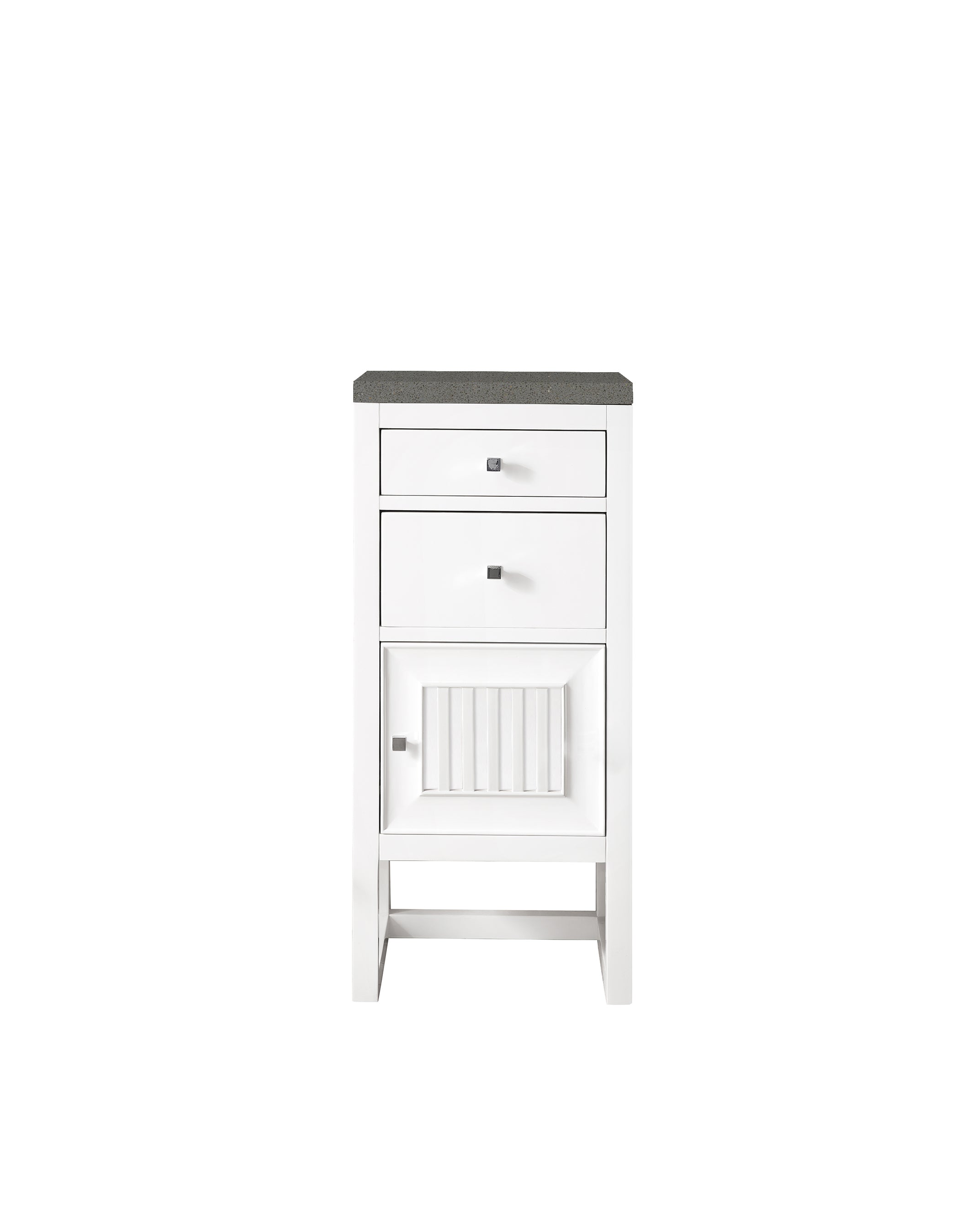James Martin Athens 15" Base Cabinet with Drawers and Right Door in Glossy White with 3cm Countertop
