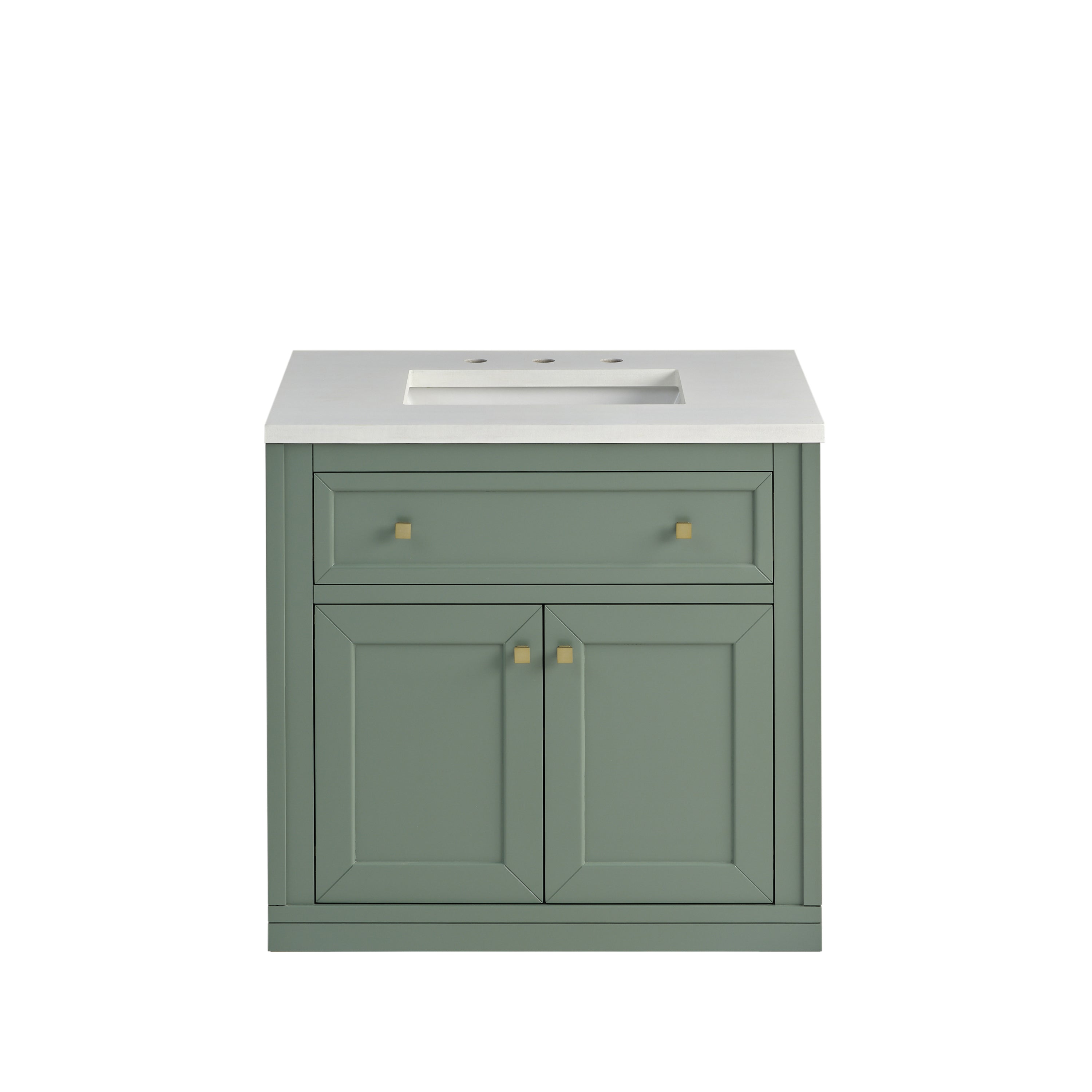 James Martin Chicago 30" Single Vanity in Smokey Celadon with 3cm Countertop