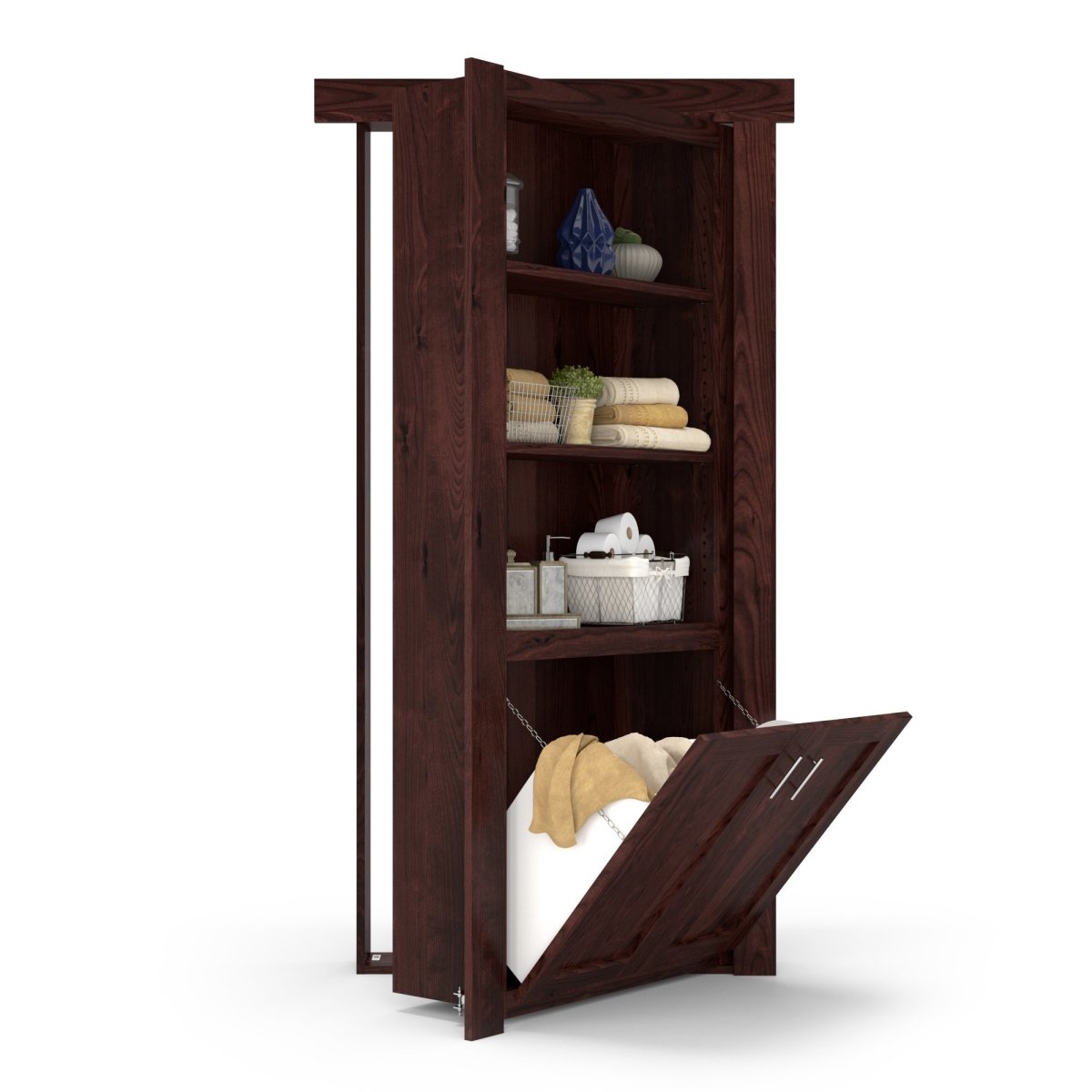 Hidden Flush Mount Knotty Alder Hamper Door by Murphy Door