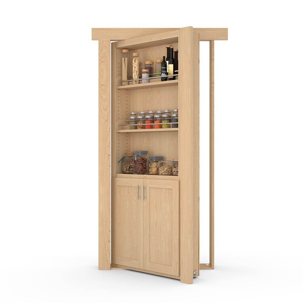 Hidden Flush Mount Maple Spice Rack Door by Murphy Door
