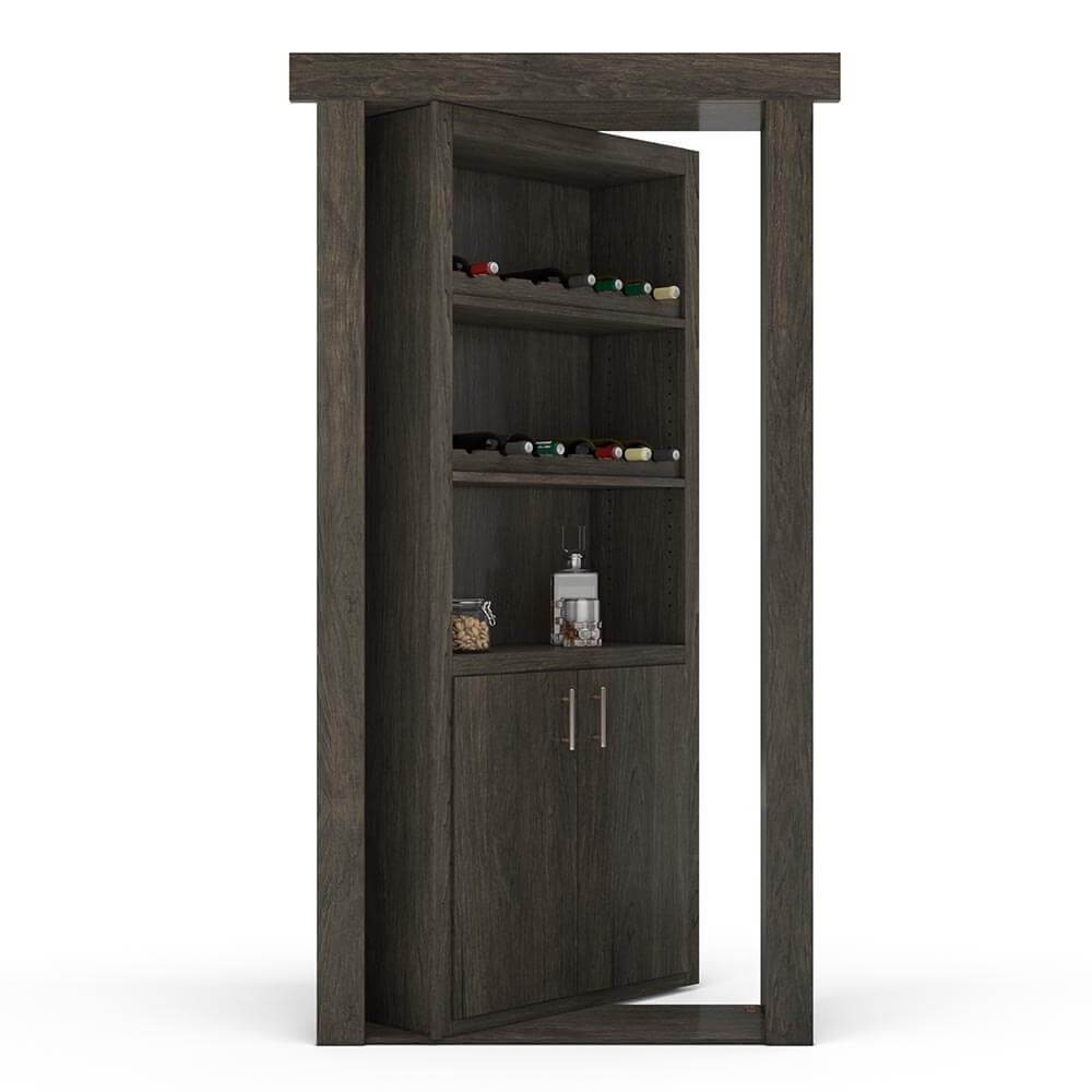 Hidden Flush Mount Maple Wine Rack Door by Murphy Door