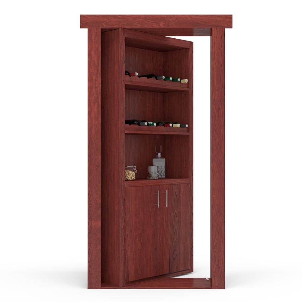 Hidden Flush Mount Maple Wine Rack Door by Murphy Door