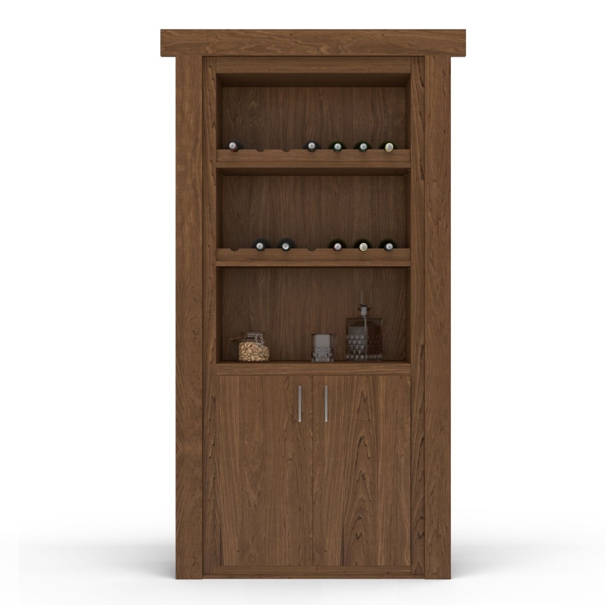 Hidden Flush Mount Maple Wine Rack Door by Murphy Door