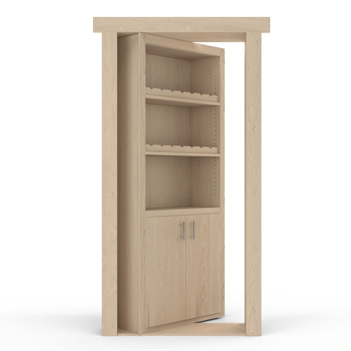 Hidden Flush Mount Maple Wine Rack Door by Murphy Door