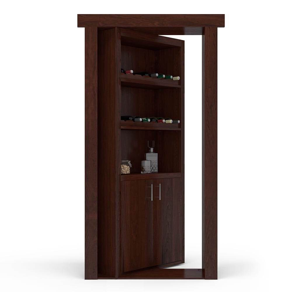 Hidden Flush Mount Maple Wine Rack Door by Murphy Door