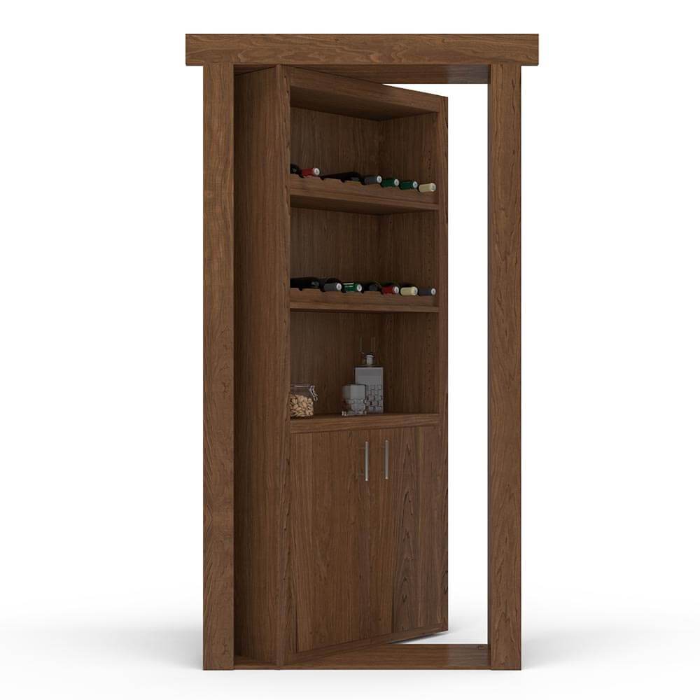 Hidden Flush Mount Maple Wine Rack Door by Murphy Door