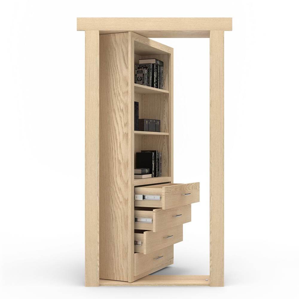 Hidden Flush Mount Oak Dresser Door by Murphy Door