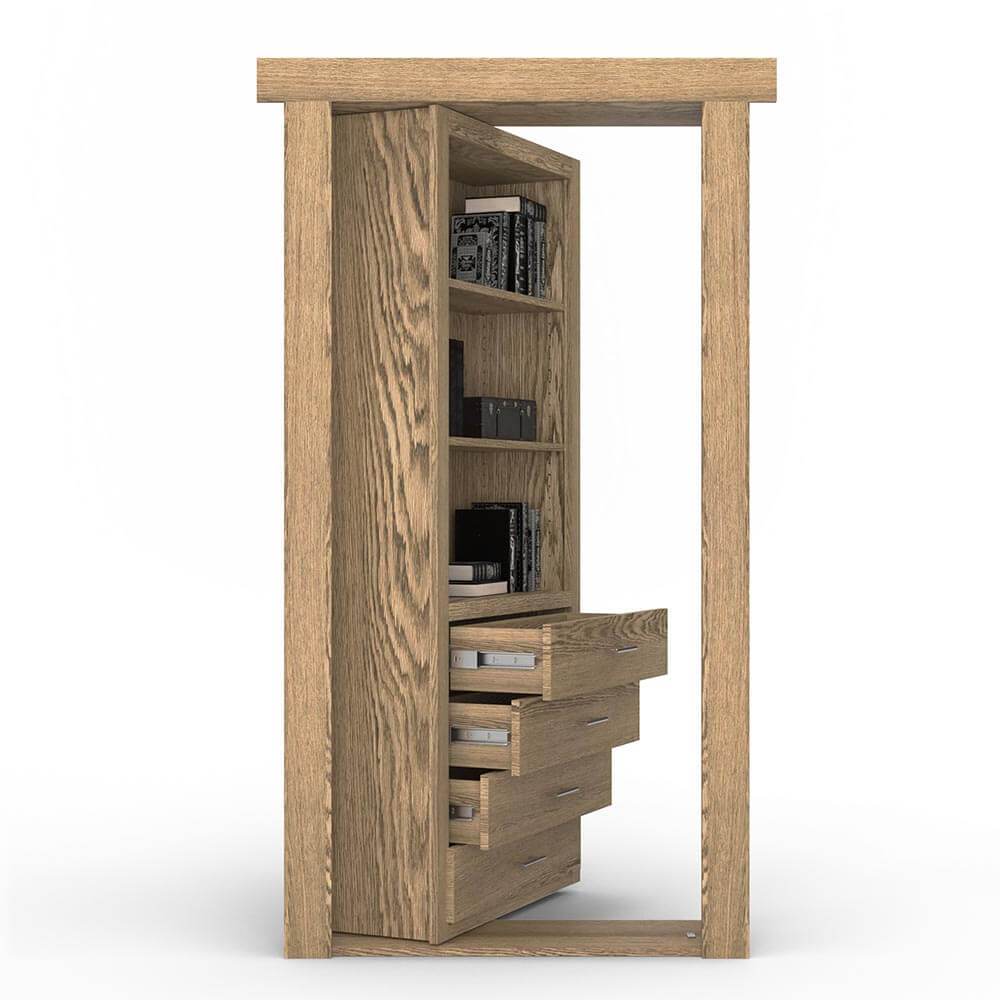 Hidden Flush Mount Oak Dresser Door by Murphy Door