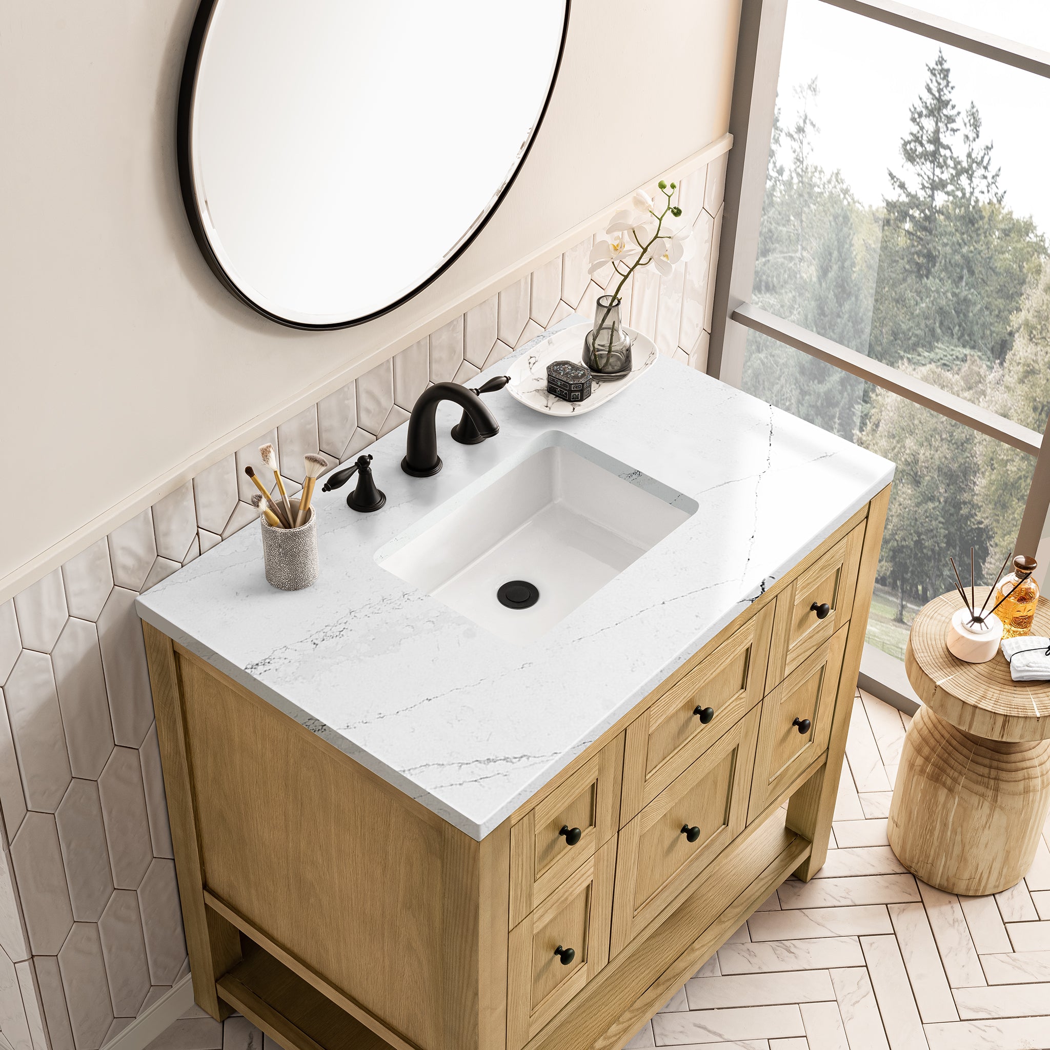 James Martin Breckenridge 36" Single Vanity in Light Natural Oak with 3cm Countertop