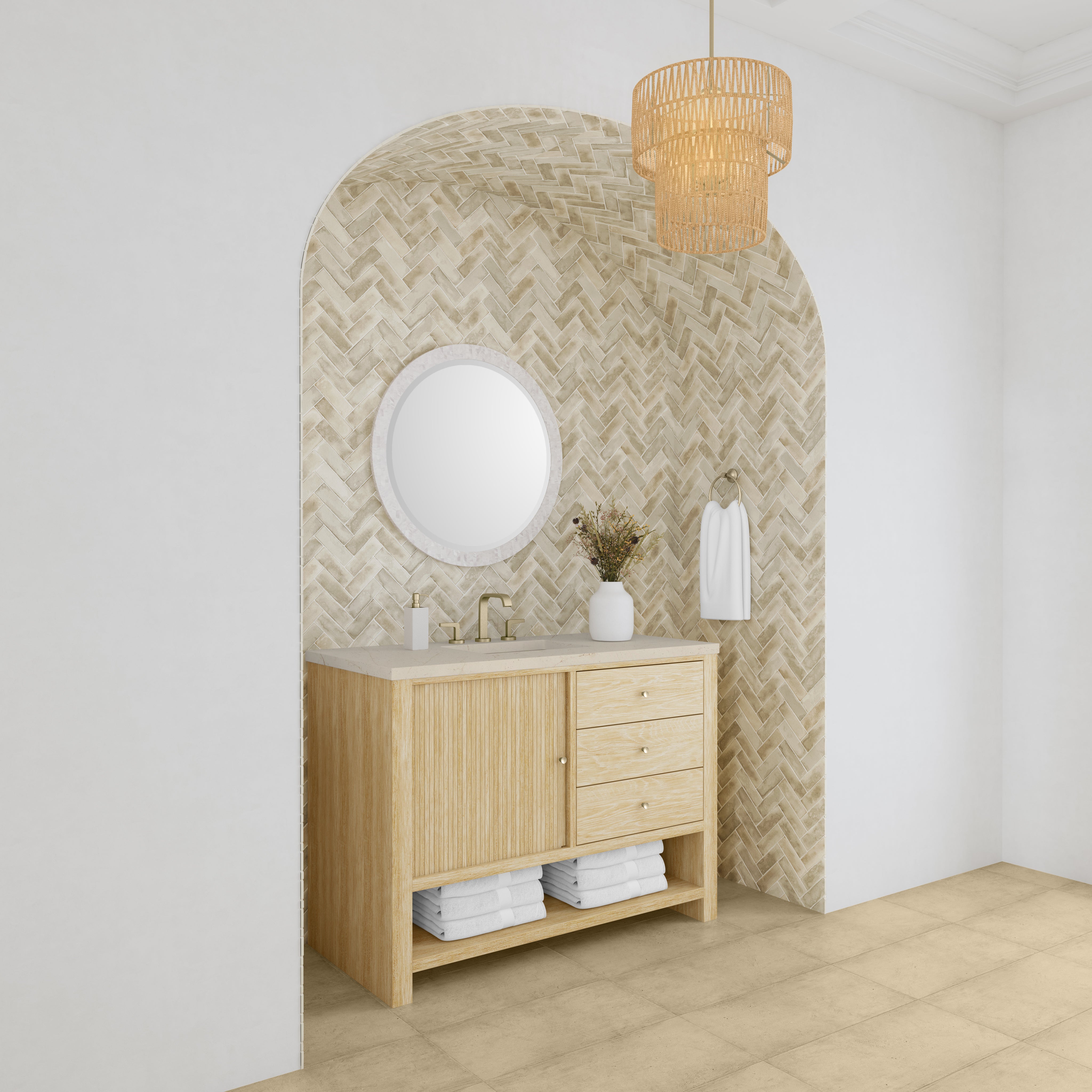 James Martin Marigot 48" Single Vanity in Sunwashed Oak with 3cm Countertop