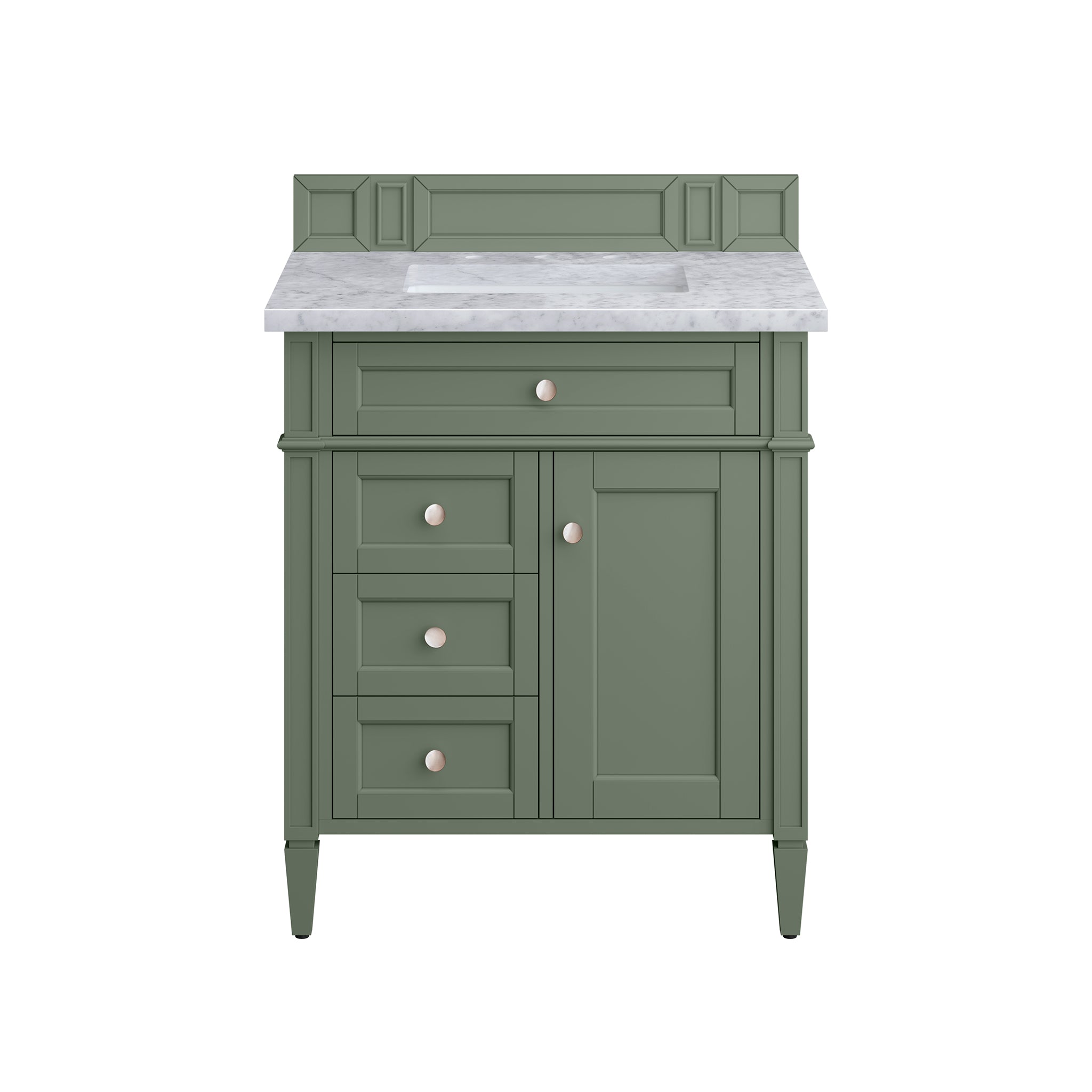 James Martin Brittany 30" Single Vanity in Smokey Celadon with 3cm Countertop