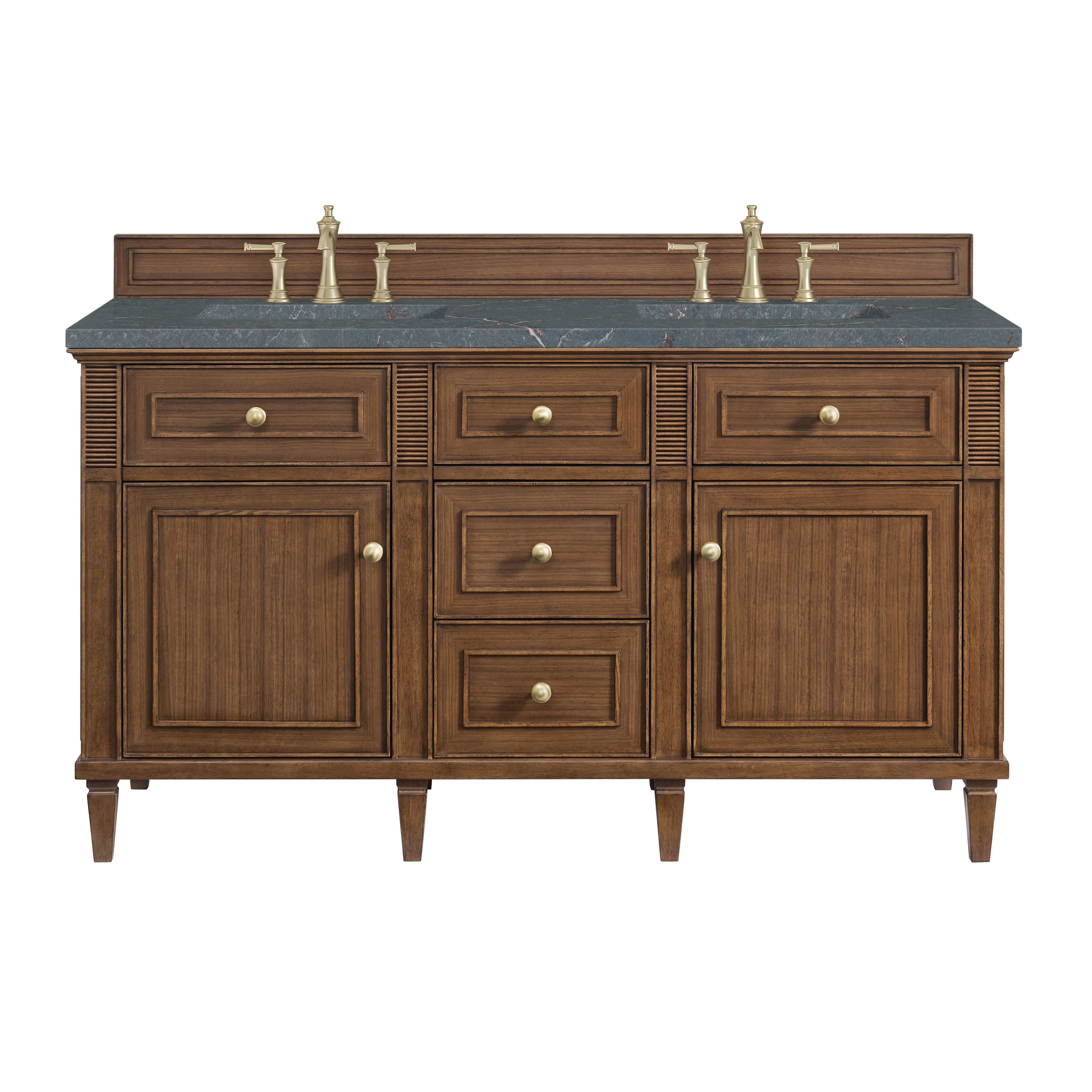 James Martin Lorelai 60" Double Vanity in Mid-Century Walnut with 3cm Countertop