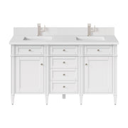 James Martin Brittany 60" Double Vanity in Bright White with 3cm Countertop