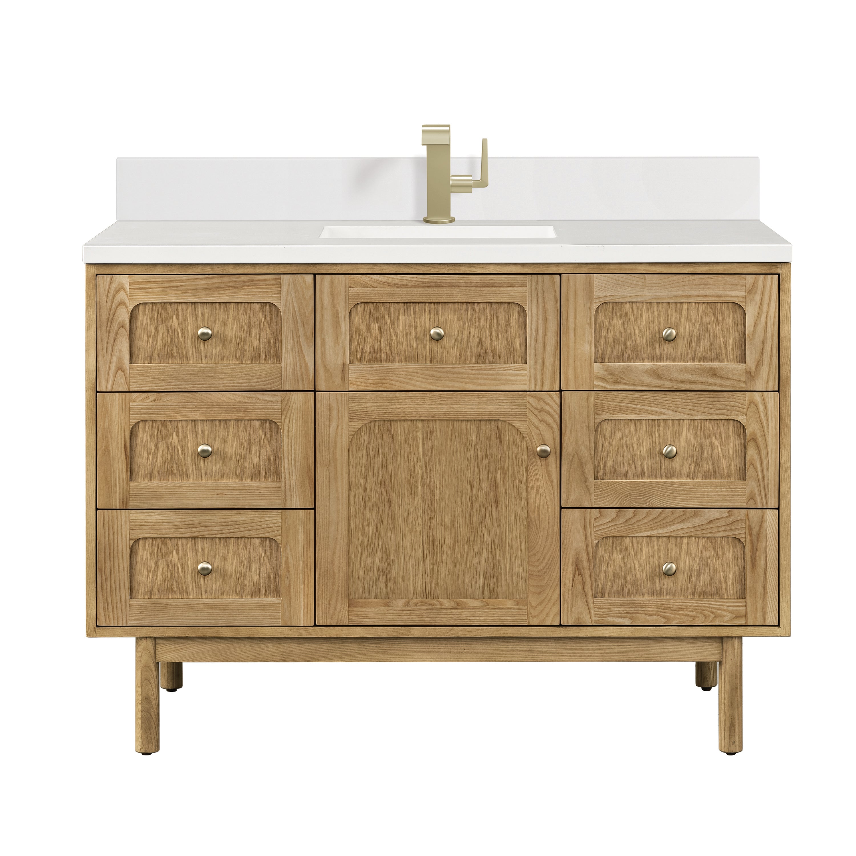 James Martin Laurent 48" Single Vanity in Light Natural Oak with 3cm Countertop