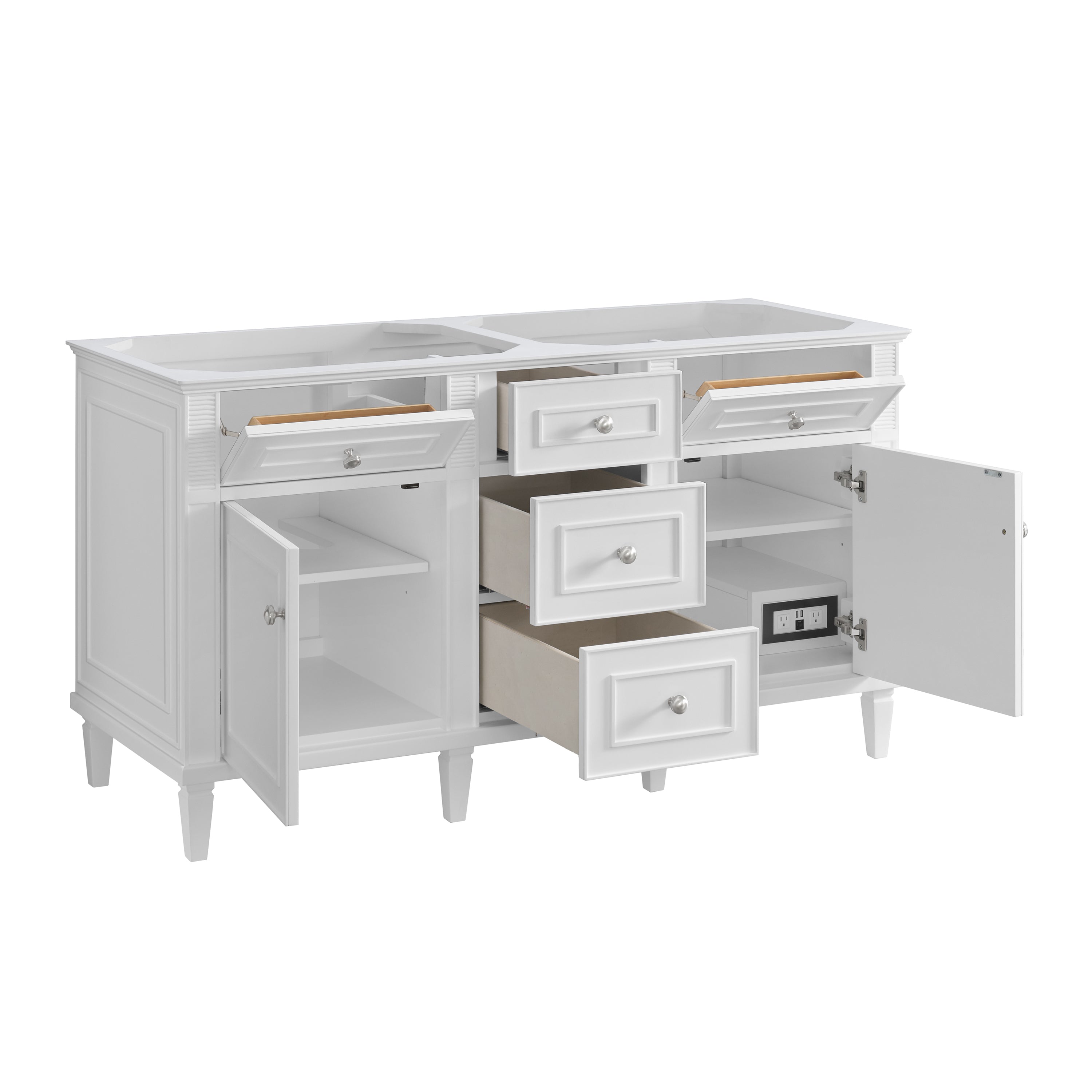 James Martin Lorelai 60" Double Vanity in Bright White with 3cm Countertop