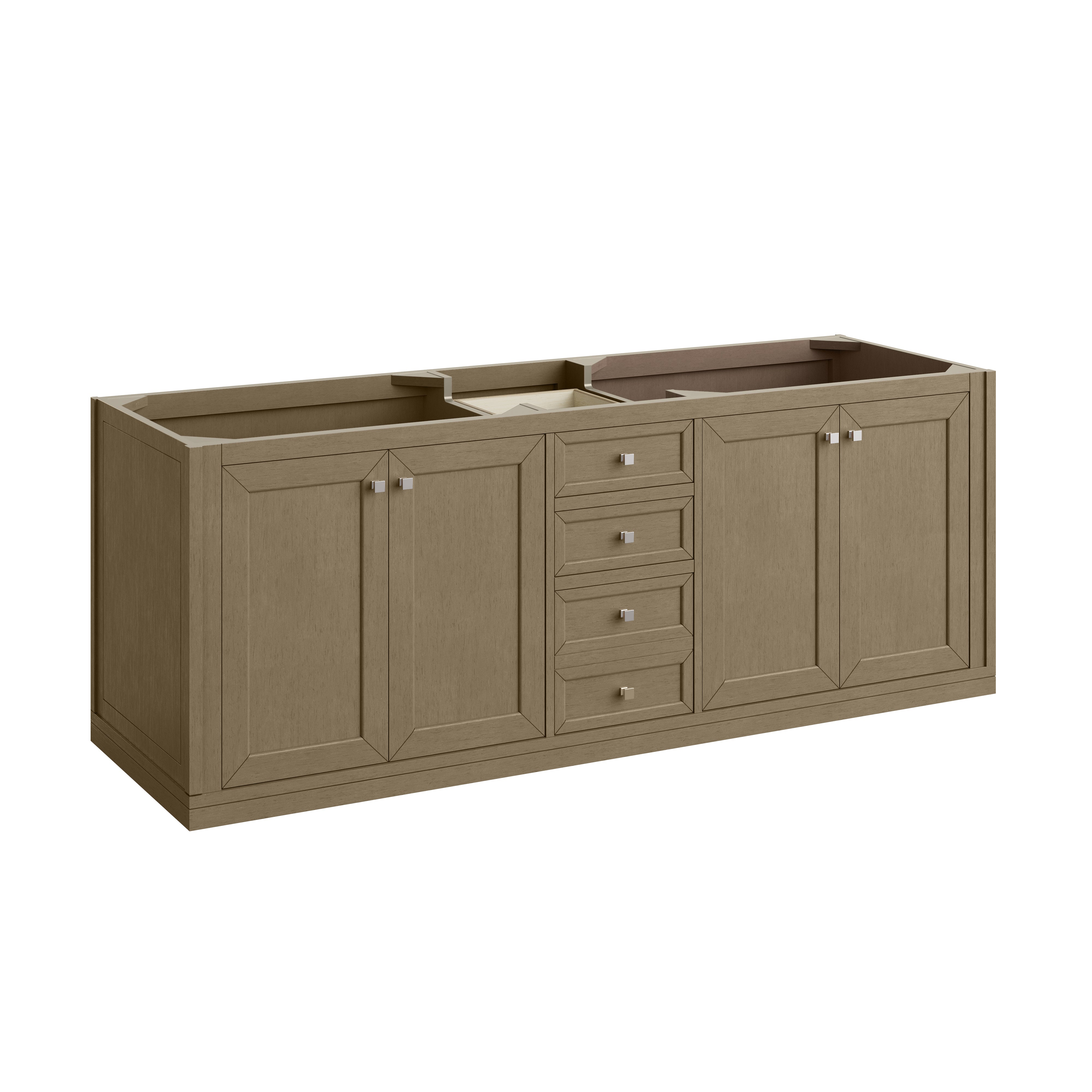James Martin Chicago 72" Double Vanity in Walnut Whisper with 3cm Countertop