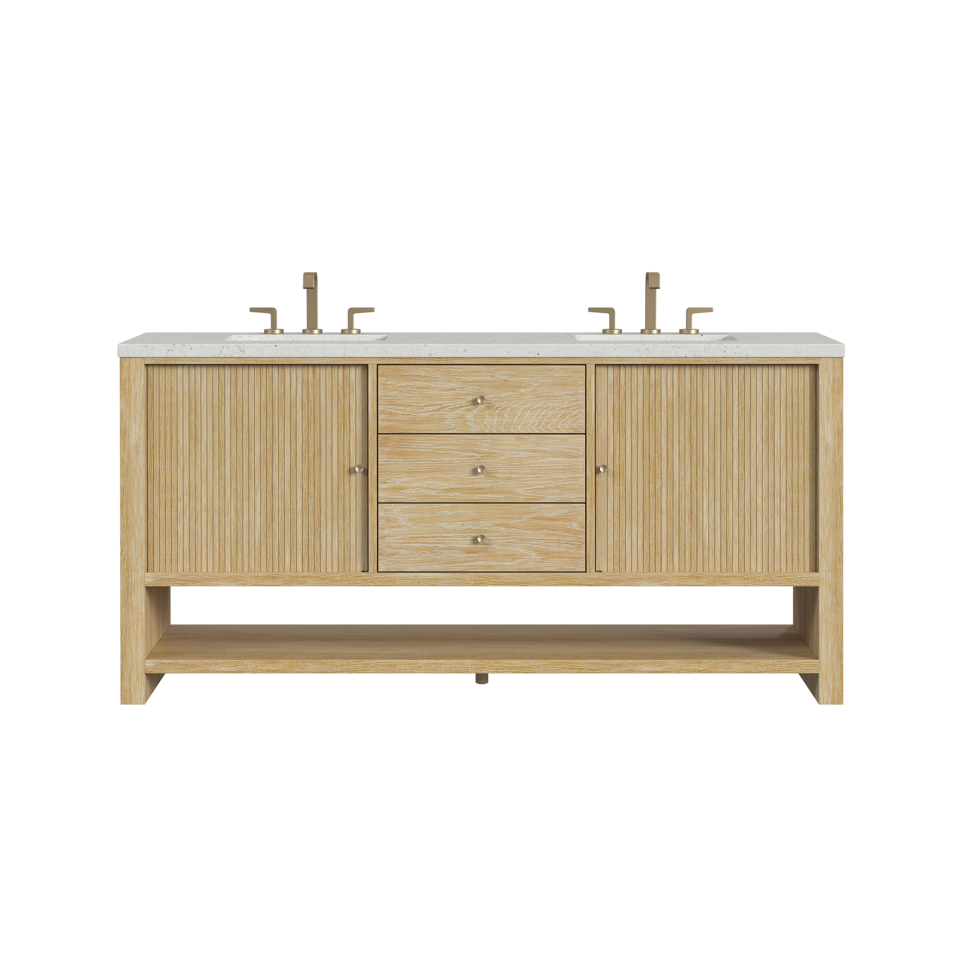 James Martin Marigot 72" Double Vanity in Sunwashed Oak with 3cm Countertop