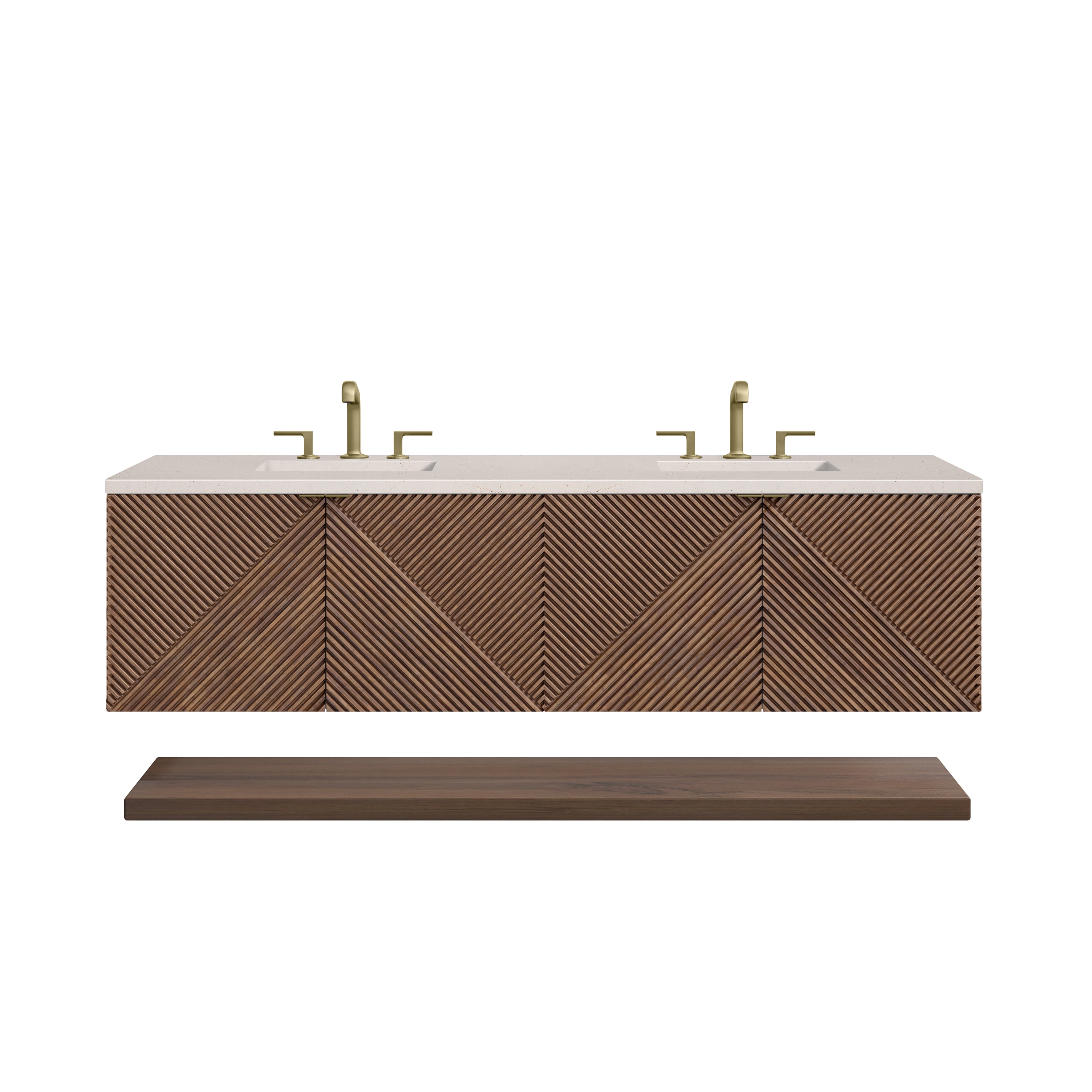 James Martin Marcello 72" Double Vanity in Chestnut with 3cm Countertop