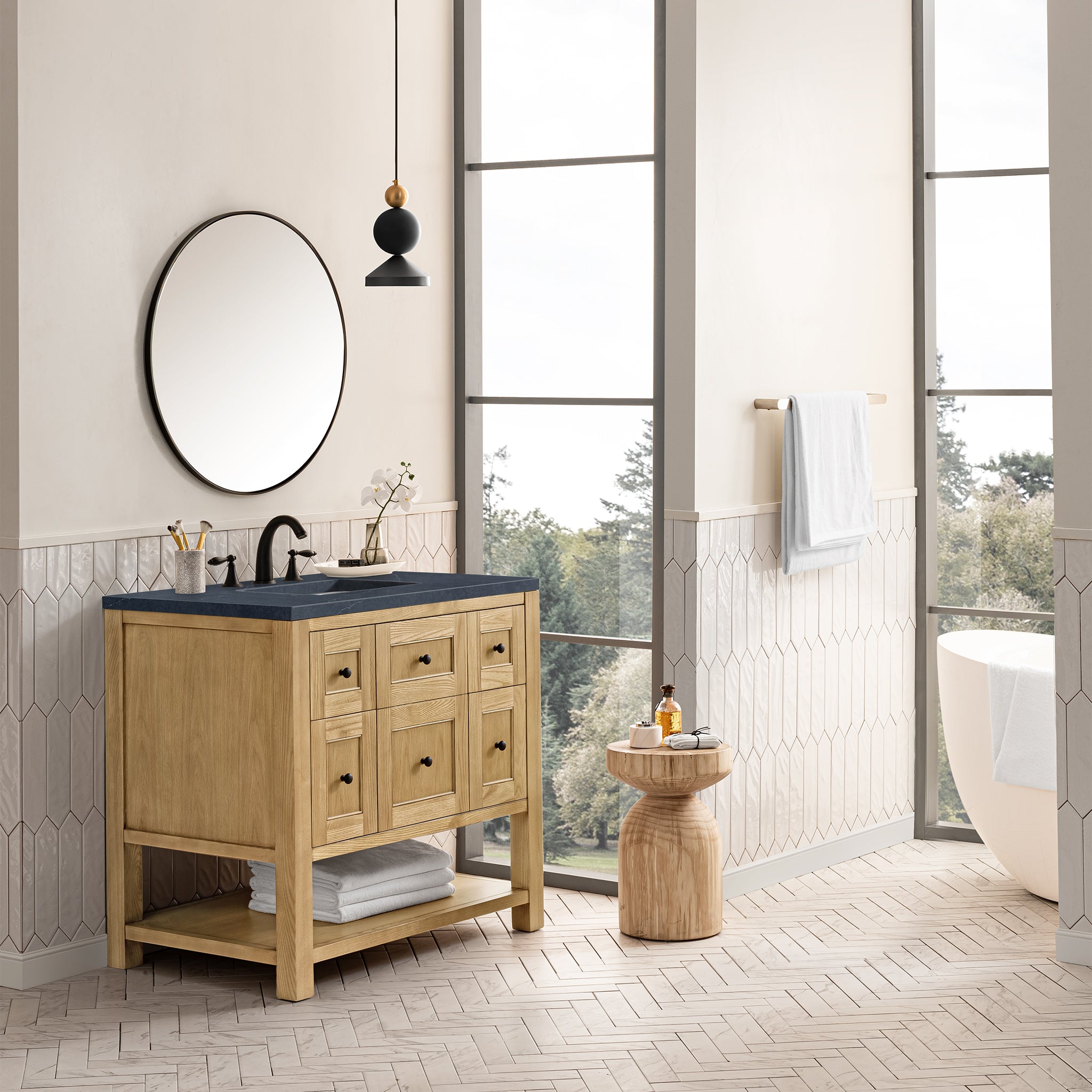 James Martin Breckenridge 36" Single Vanity in Light Natural Oak with 3cm Countertop