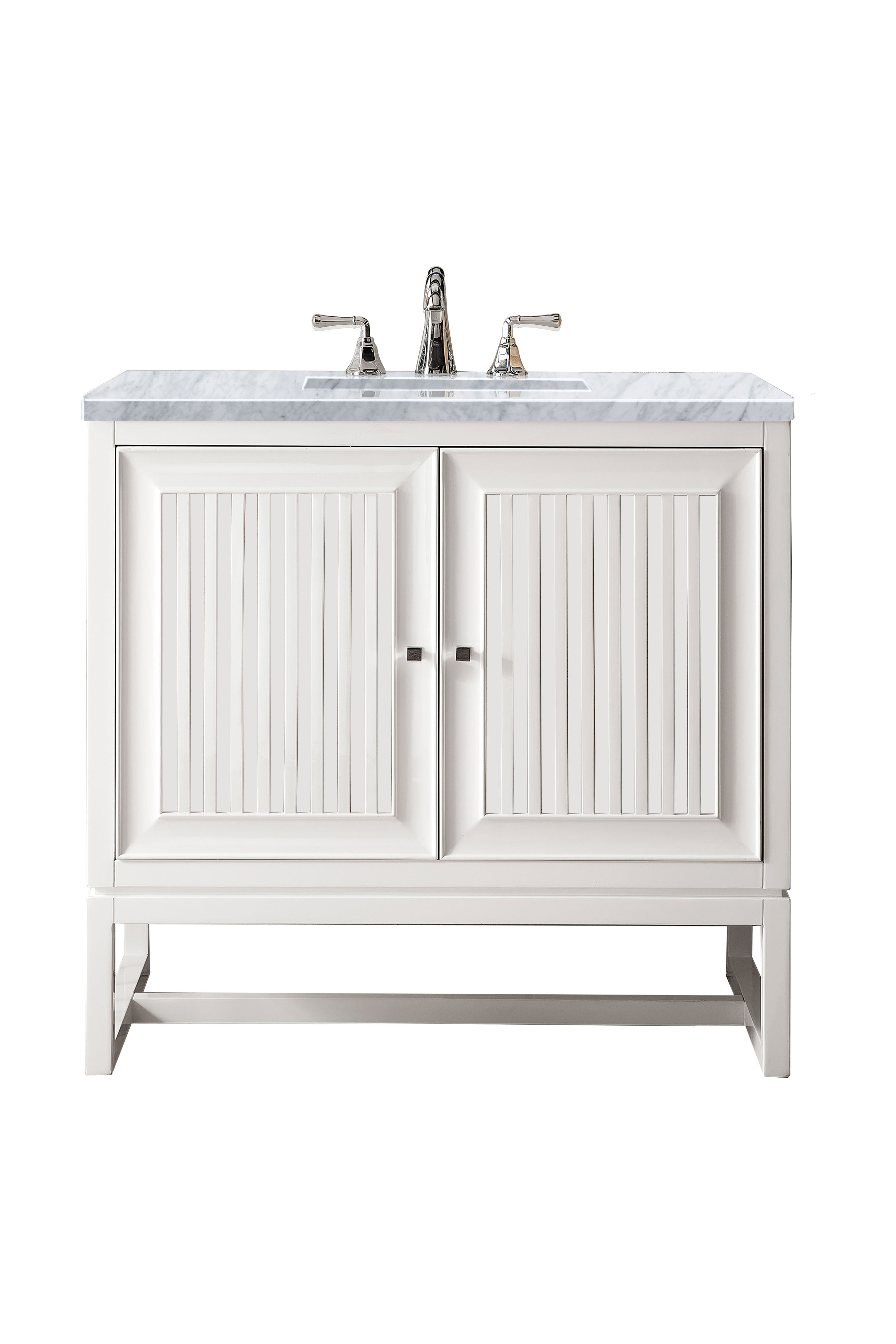 James Martin Athens 36" Single Vanity in Glossy White with 3cm Countertop