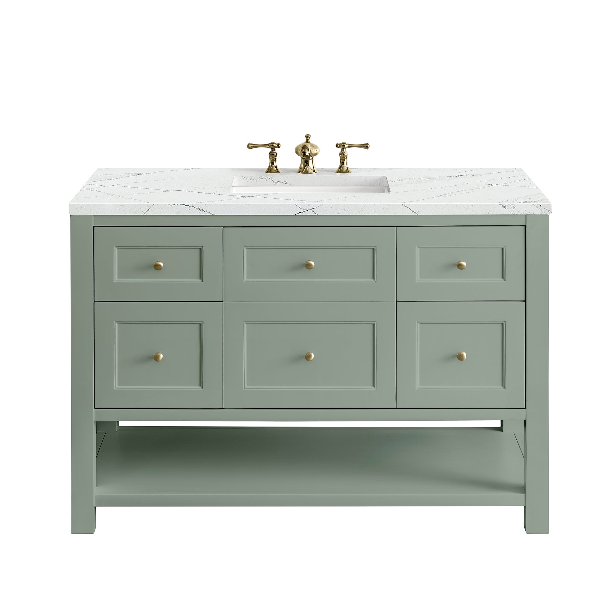 James Martin Breckenridge 48" Single Vanity in Smokey Celadon with 3cm Countertop
