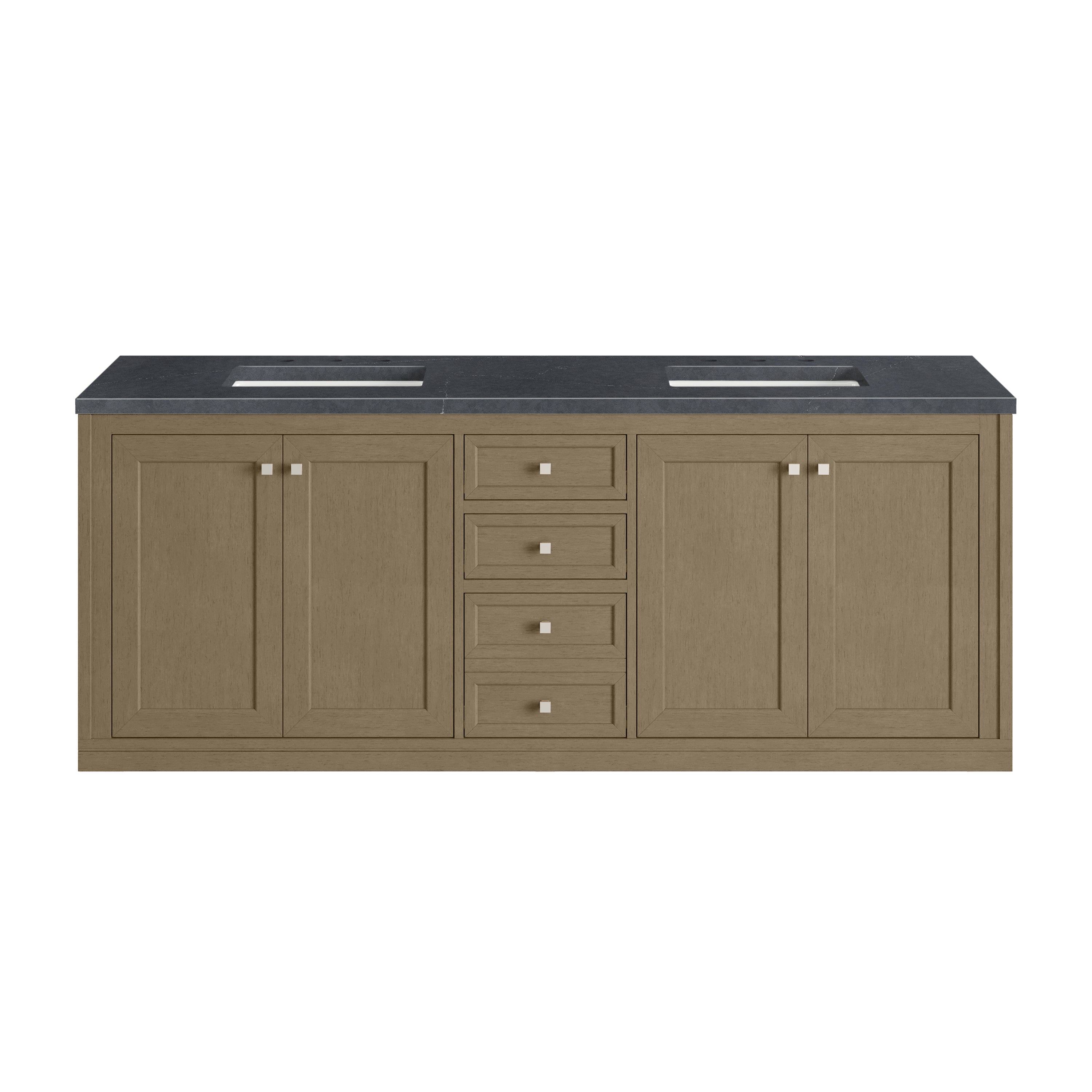 James Martin Chicago 72" Double Vanity in Walnut Whisper with 3cm Countertop