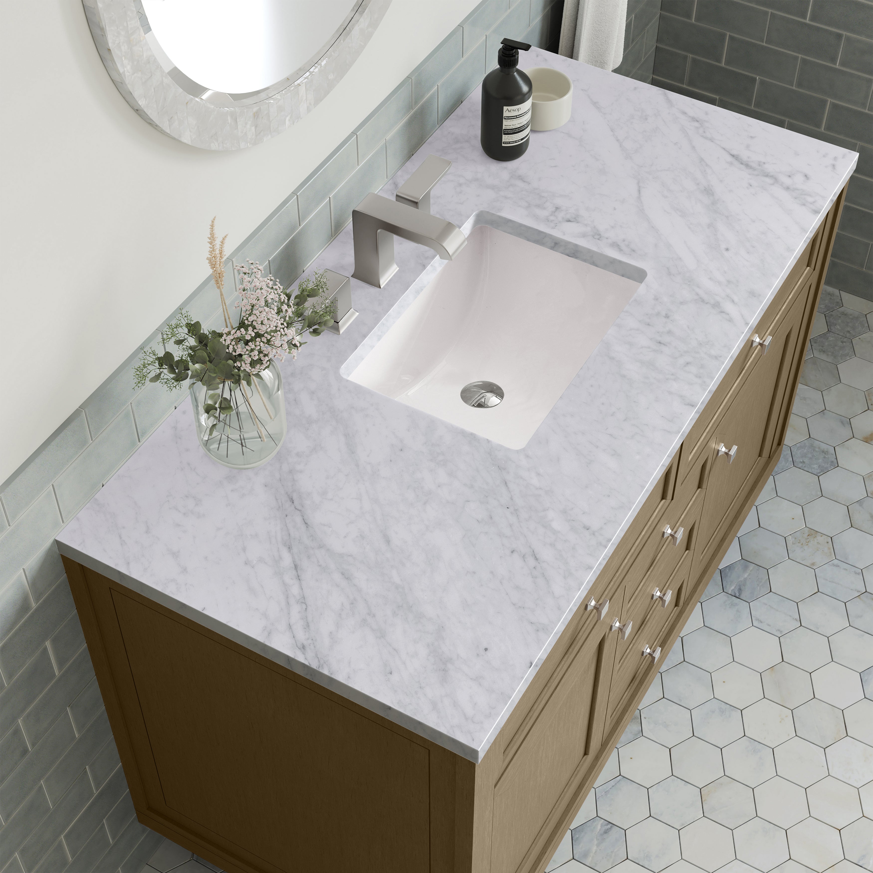 James Martin Chicago 48" Single Vanity in Walnut Whisper with 3cm Countertop