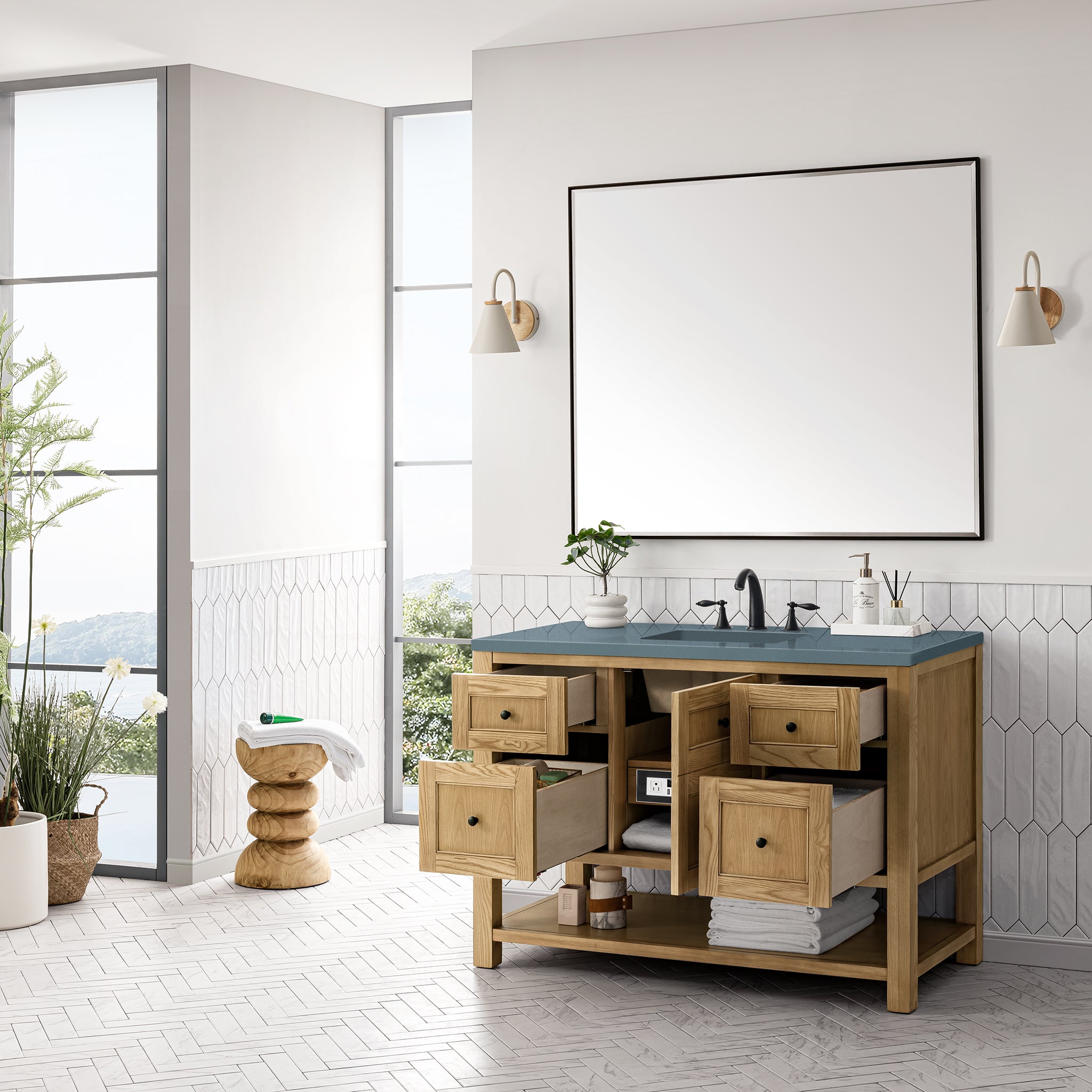 James Martin Breckenridge 48" Single Vanity in Light Natural Oak with 3cm Countertop