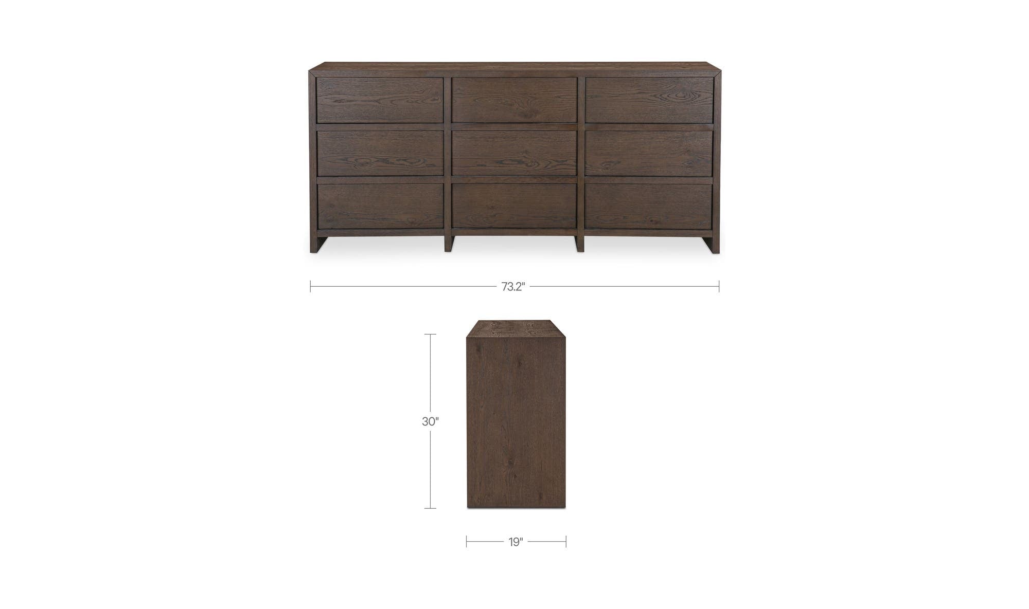 Moes Jenson 9 Drawer Dresser Brown HN-1006