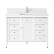 James Martin Brittany 48" Single Vanity in Bright White with 3cm Countertop