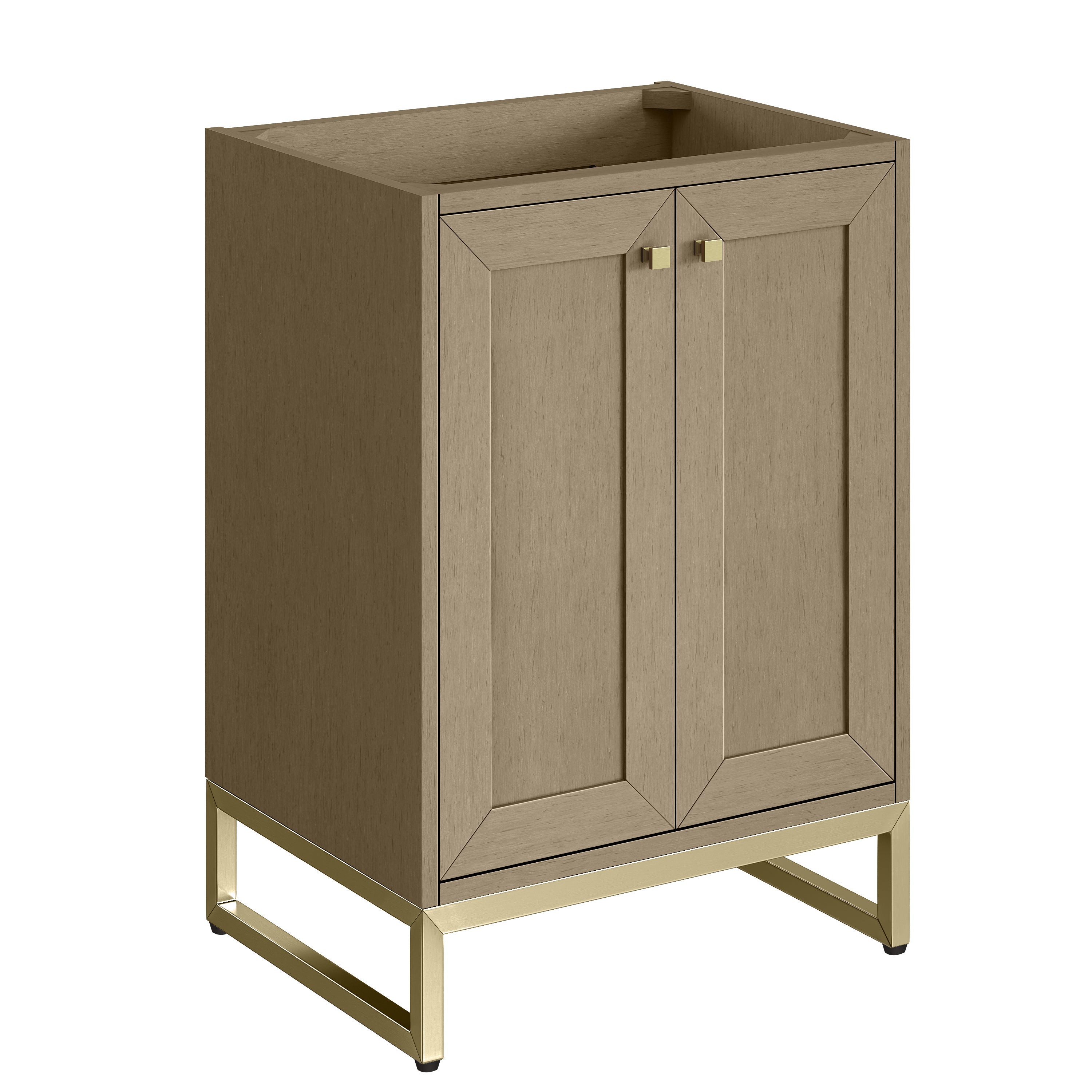 James Martin Chianti 24" Single Vanity in Glossy White with White Glossy Composite Stone Top