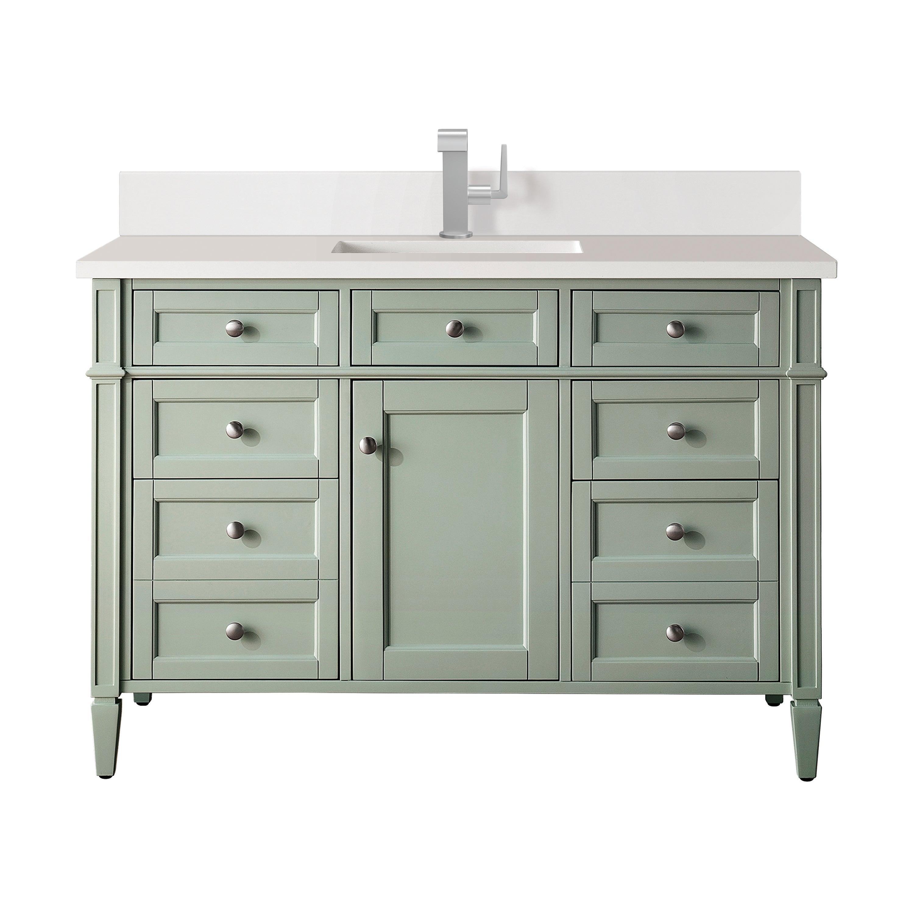 James Martin Brittany 48" Single Vanity in Sage Green with 3cm Countertop