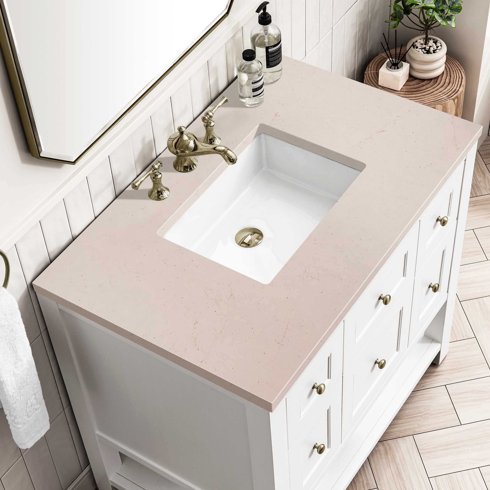 James Martin Breckenridge 36" Single Vanity in Bright White with 3cm Countertop