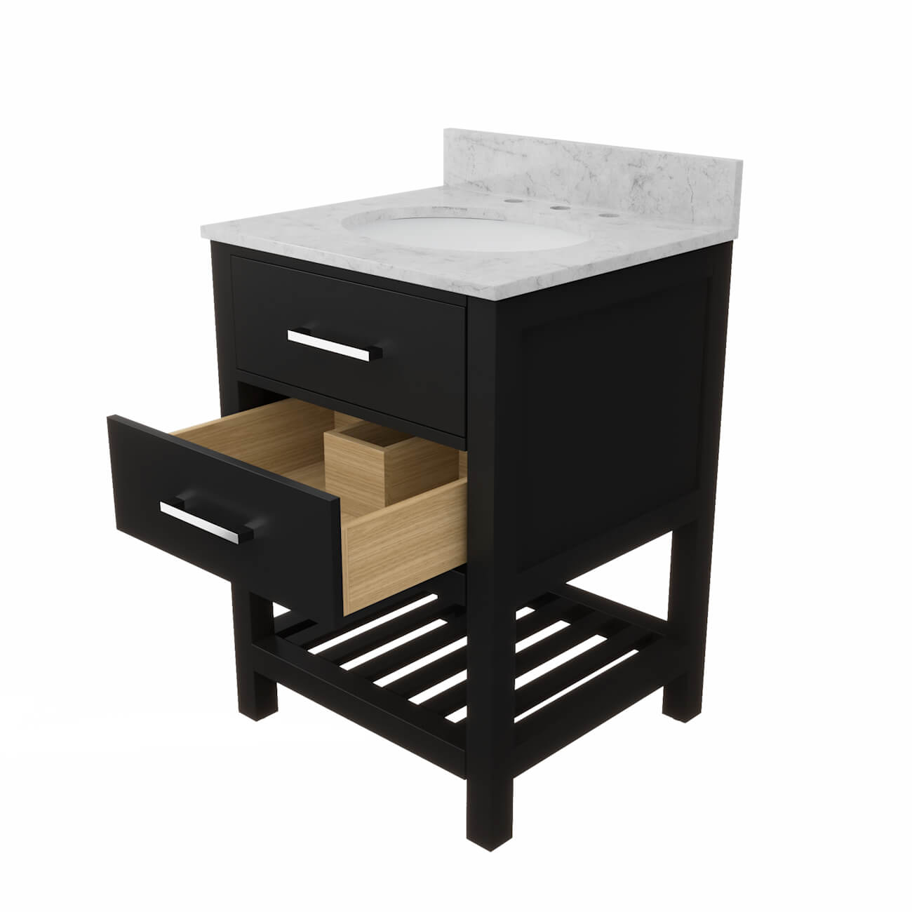 MAIDSTONE Holden 24 Inch Birch and Oak Console Vanity