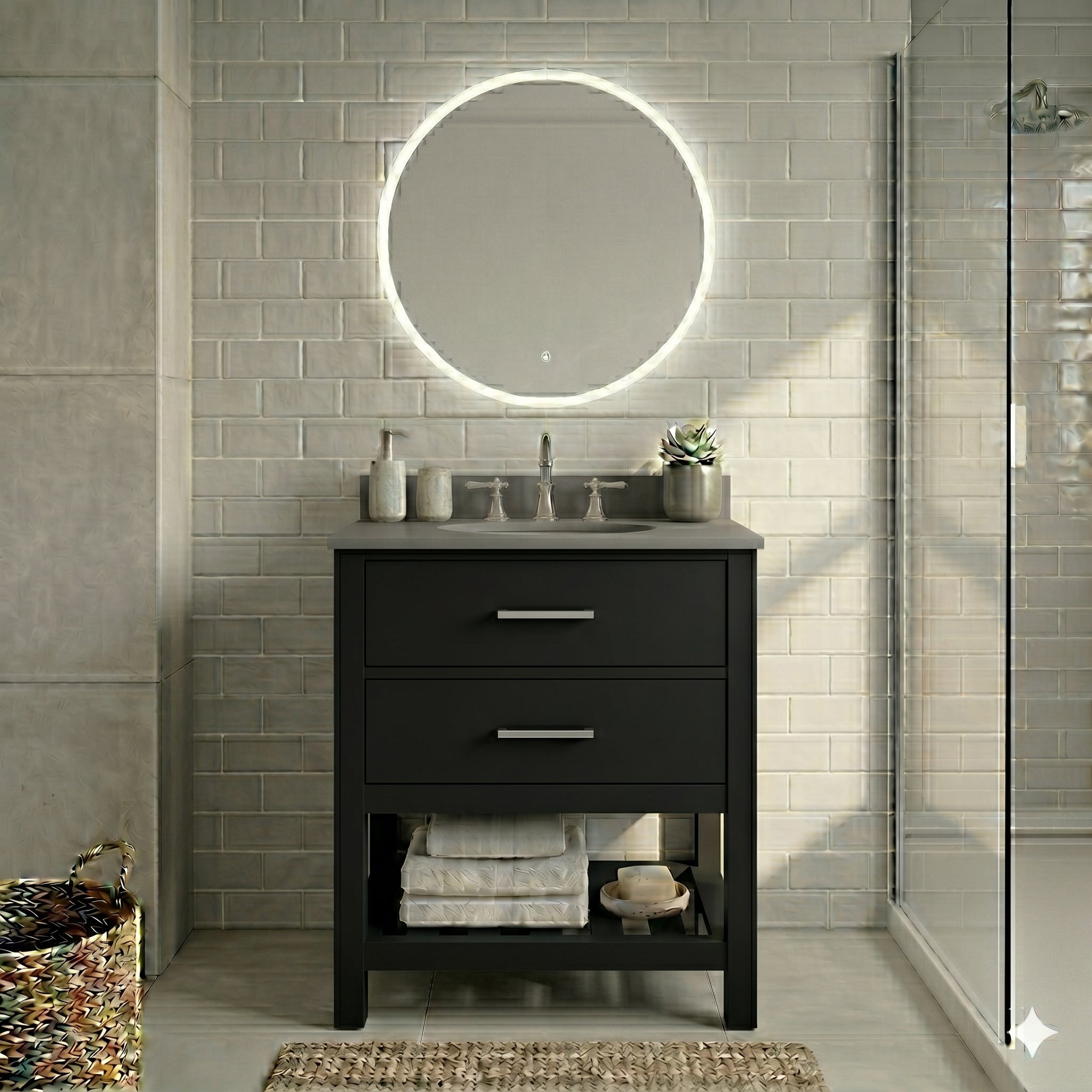 MAIDSTONE Holden 24 Inch Birch and Oak Console Vanity