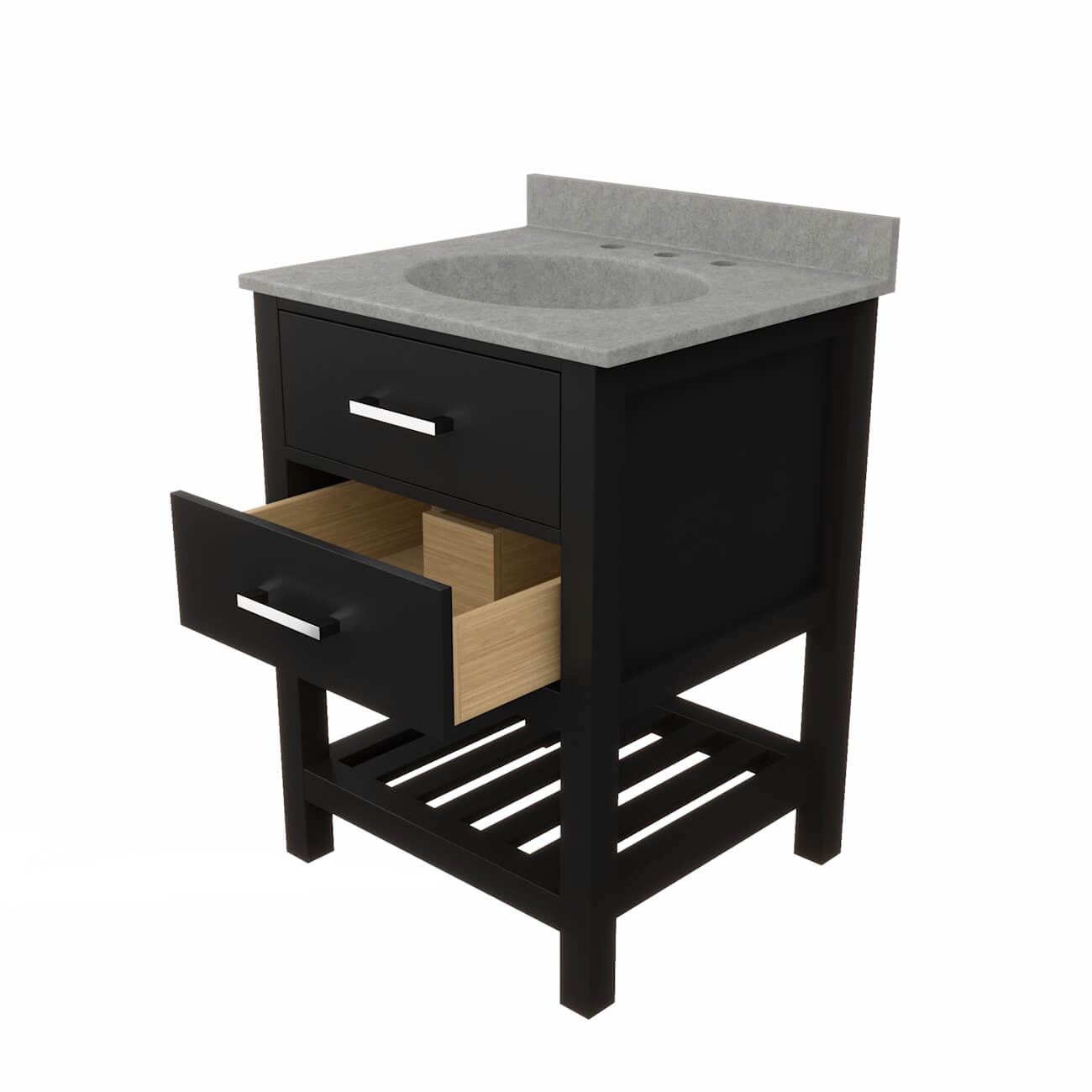 MAIDSTONE Holden 24 Inch Birch and Oak Console Vanity