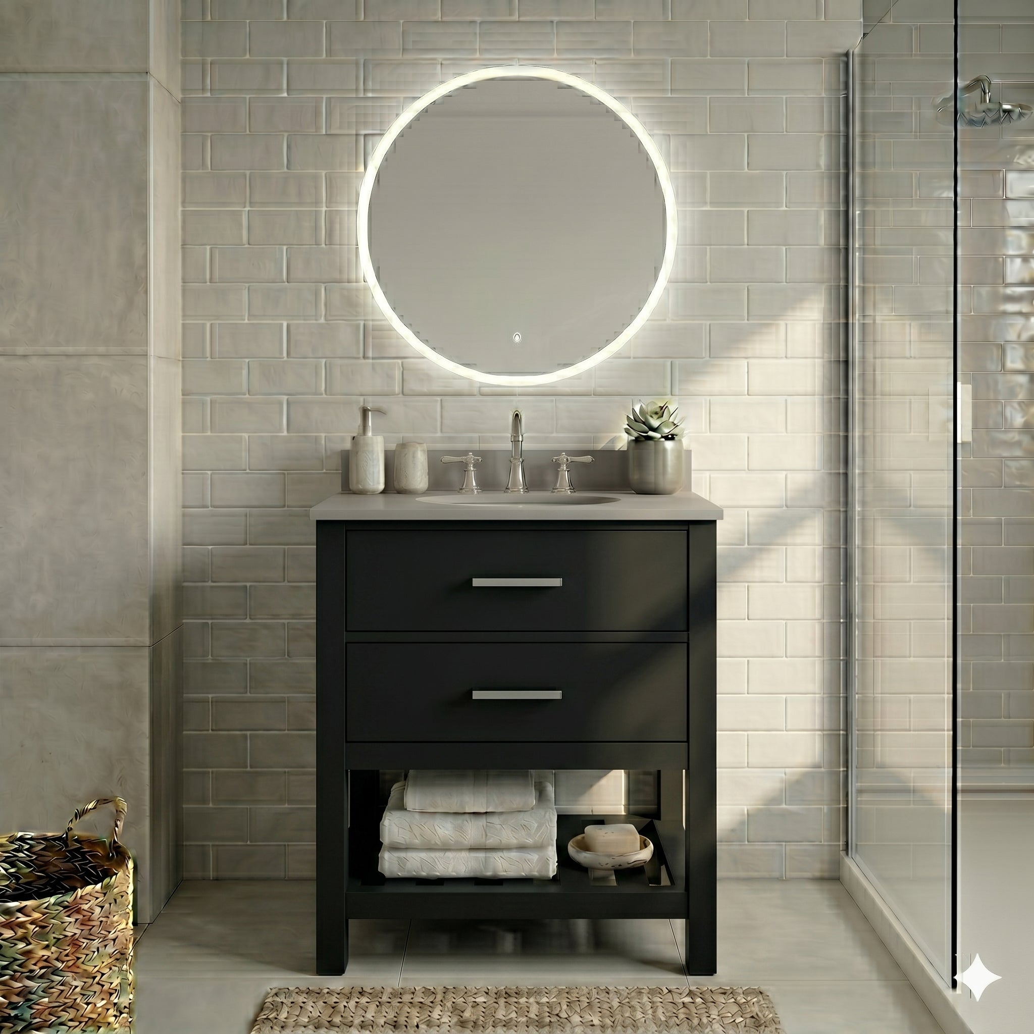 MAIDSTONE Holden 24 Inch Birch and Oak Console Vanity