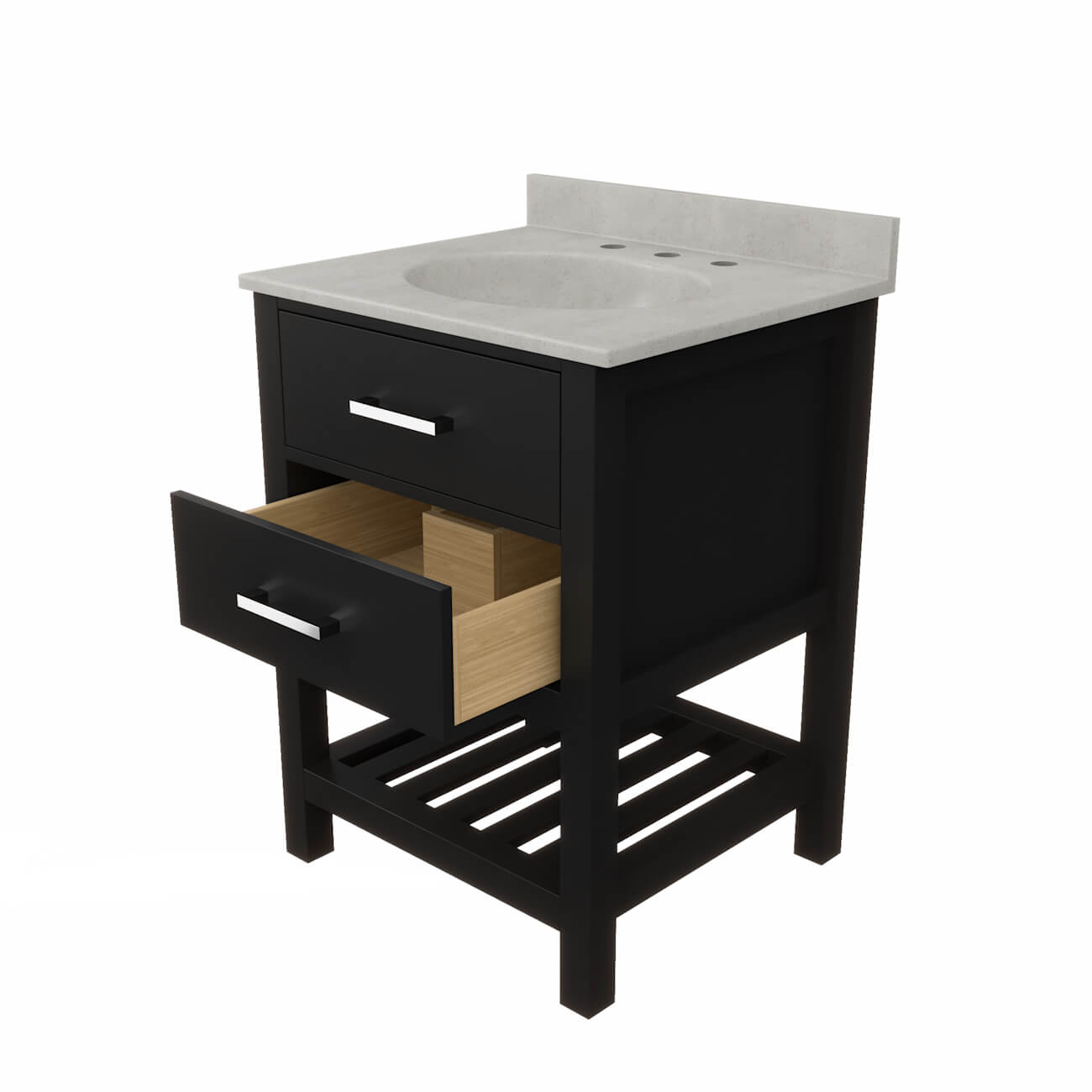 MAIDSTONE Holden 24 Inch Birch and Oak Console Vanity